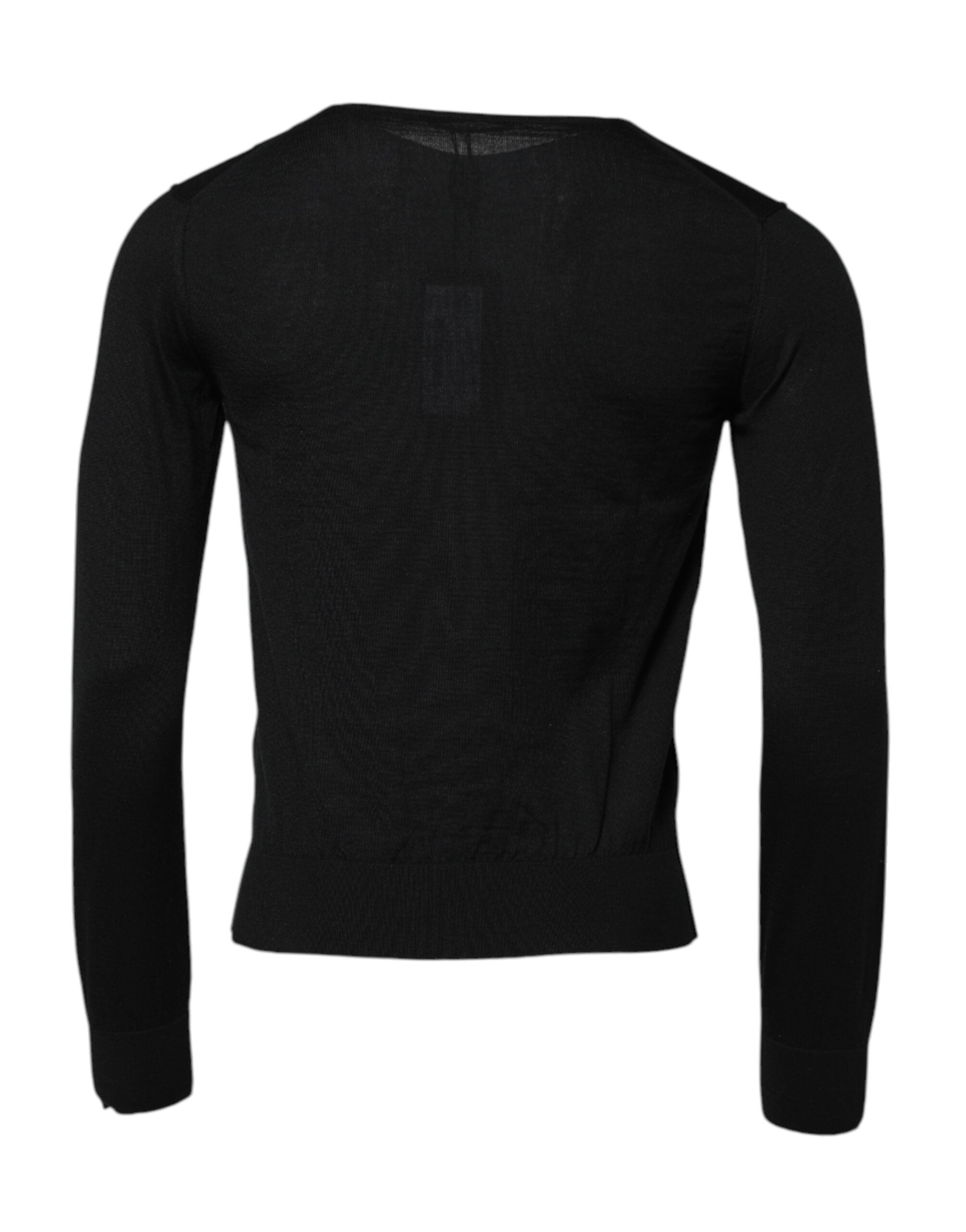 Black Cashmere Crew Neck Long Sleeves T-shirt