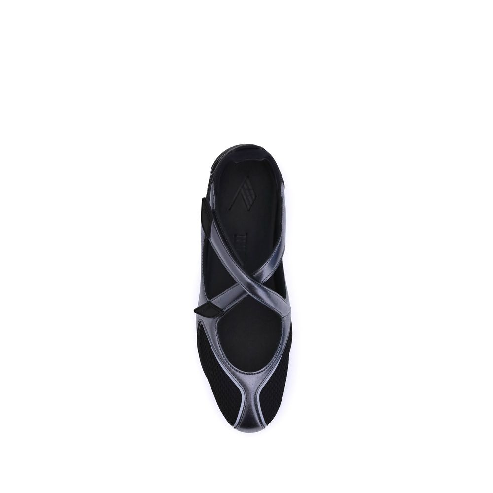 Black Polyethylene Ballet Flats