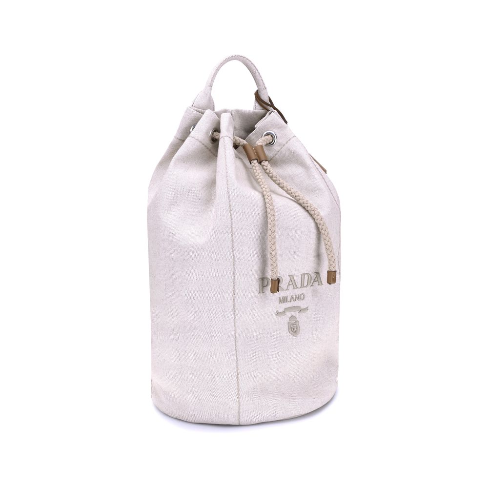 White Cotton Backet Bag