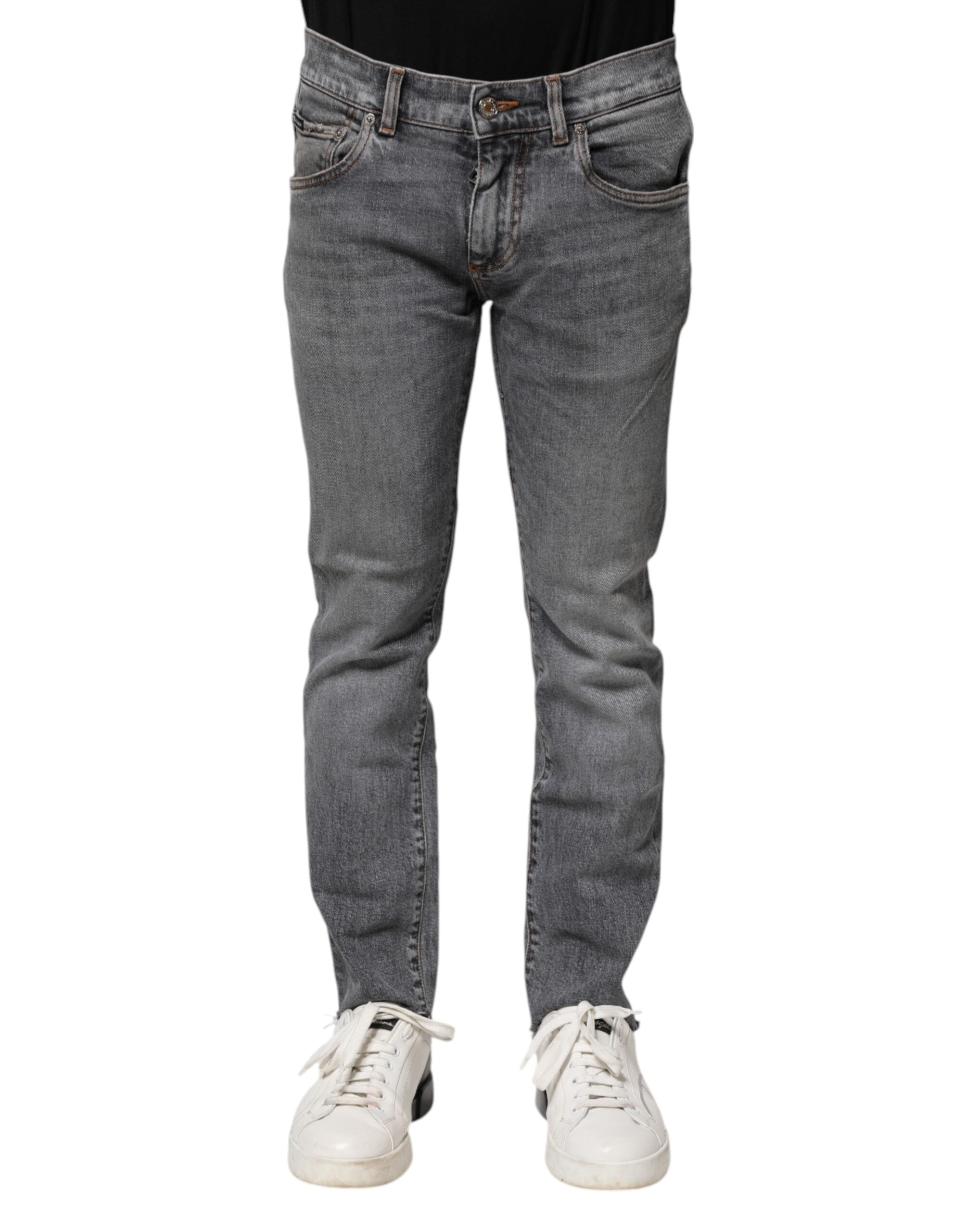 Gray Cotton Skinny Denim Trouser Jeans