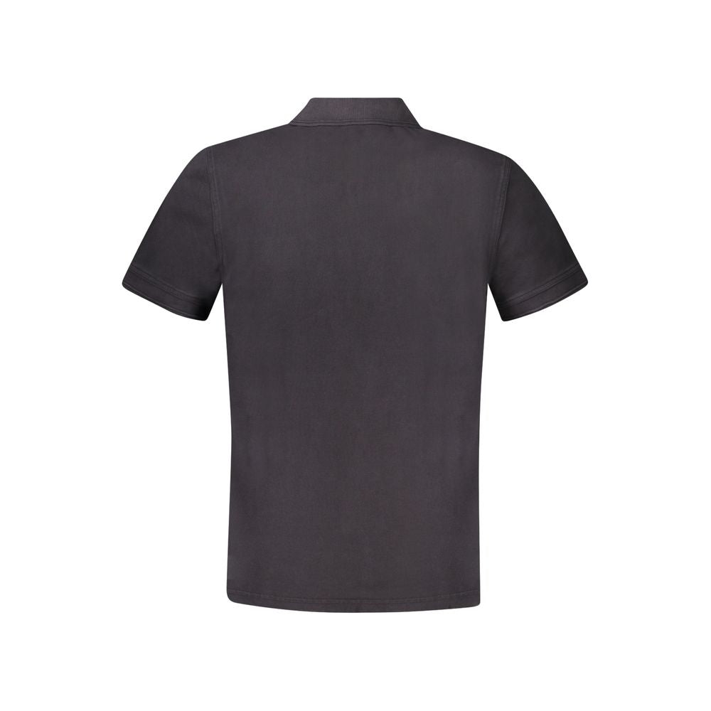 Black Cotton Men Polo