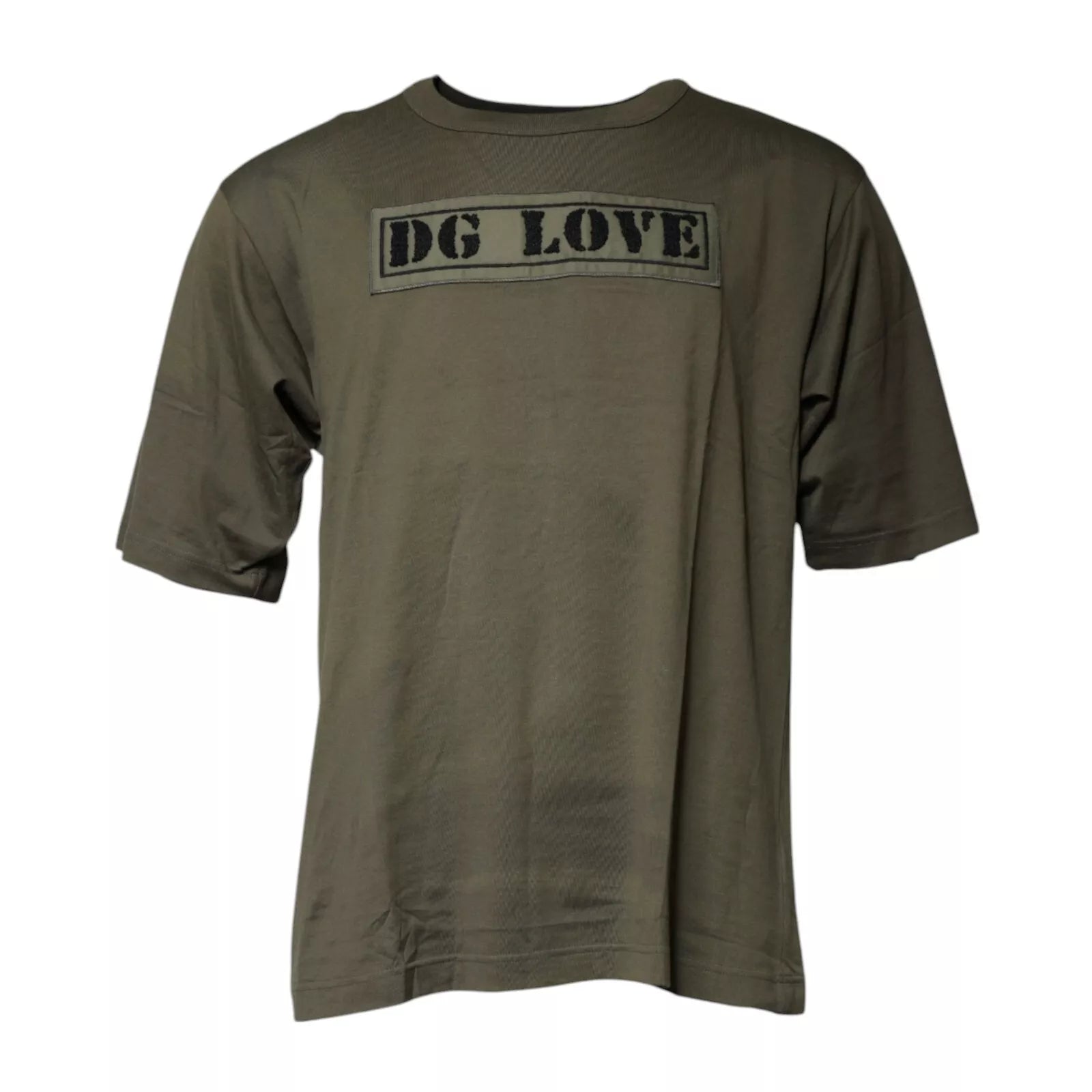 Army Green DG Love Cotton Crew Neck T-shirt