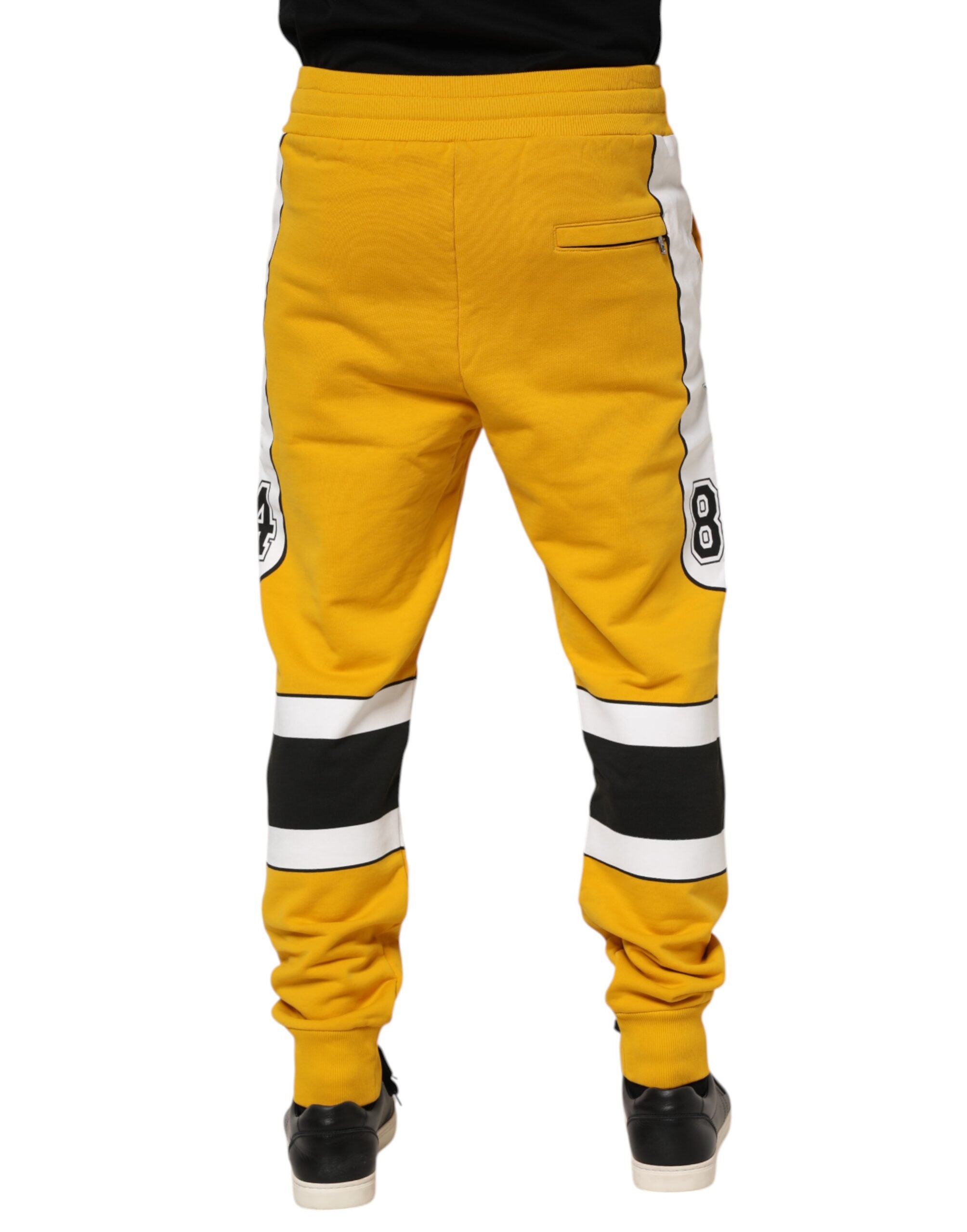 Yellow Cotton Logo Jogger Sweatpants Pants