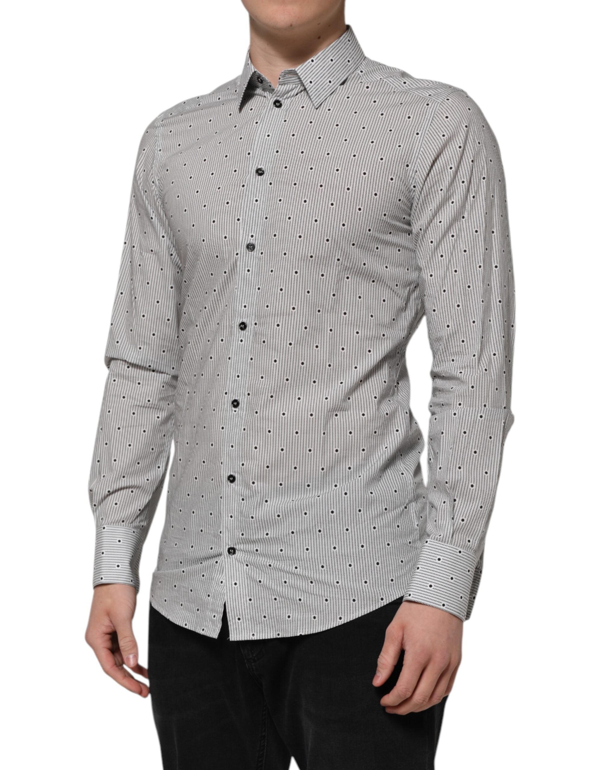 Gray Dotted Semi Fitted GOLD Men Formal Shirt
