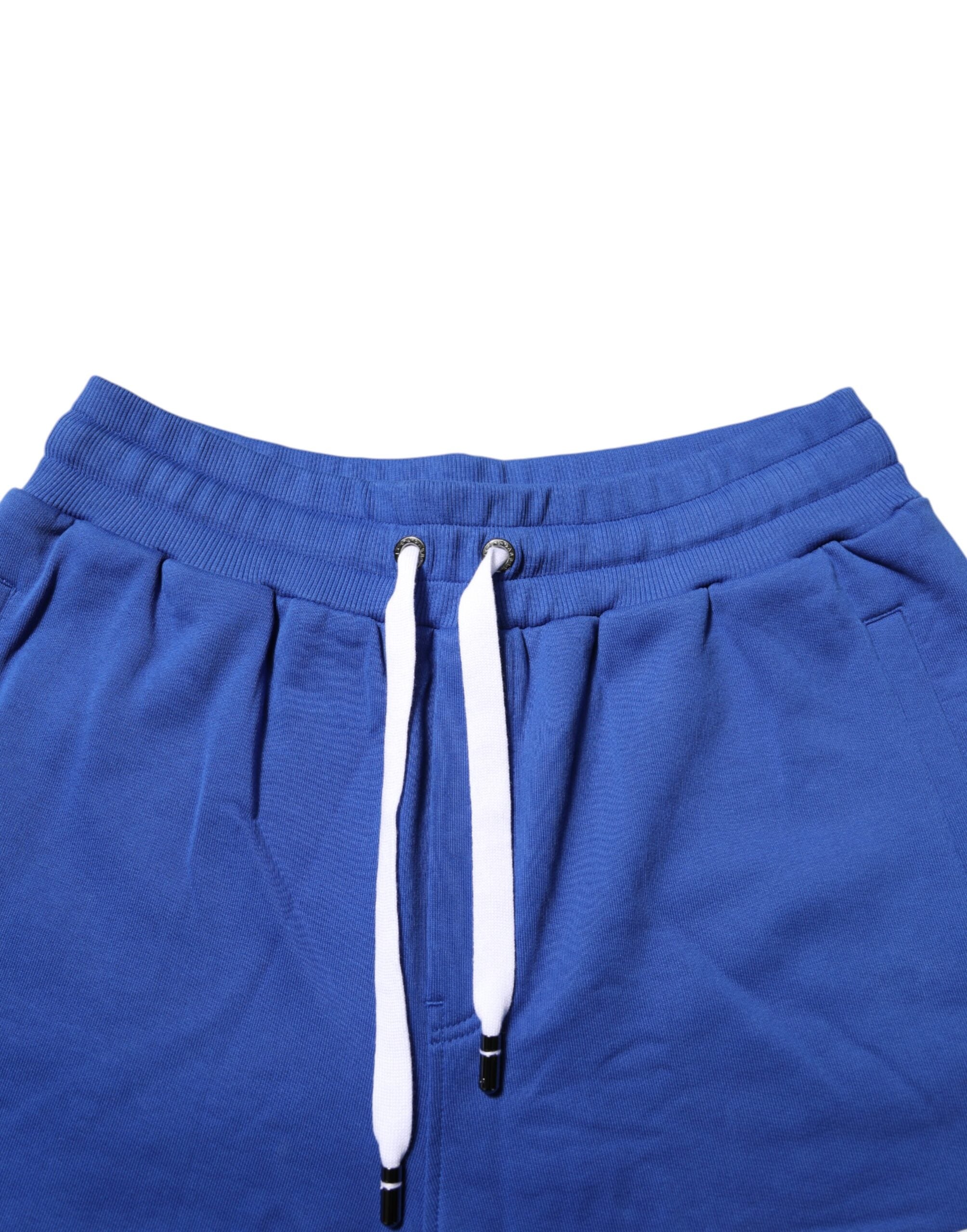 Blue Logo Cotton Bermuda Sweatshorts Shorts