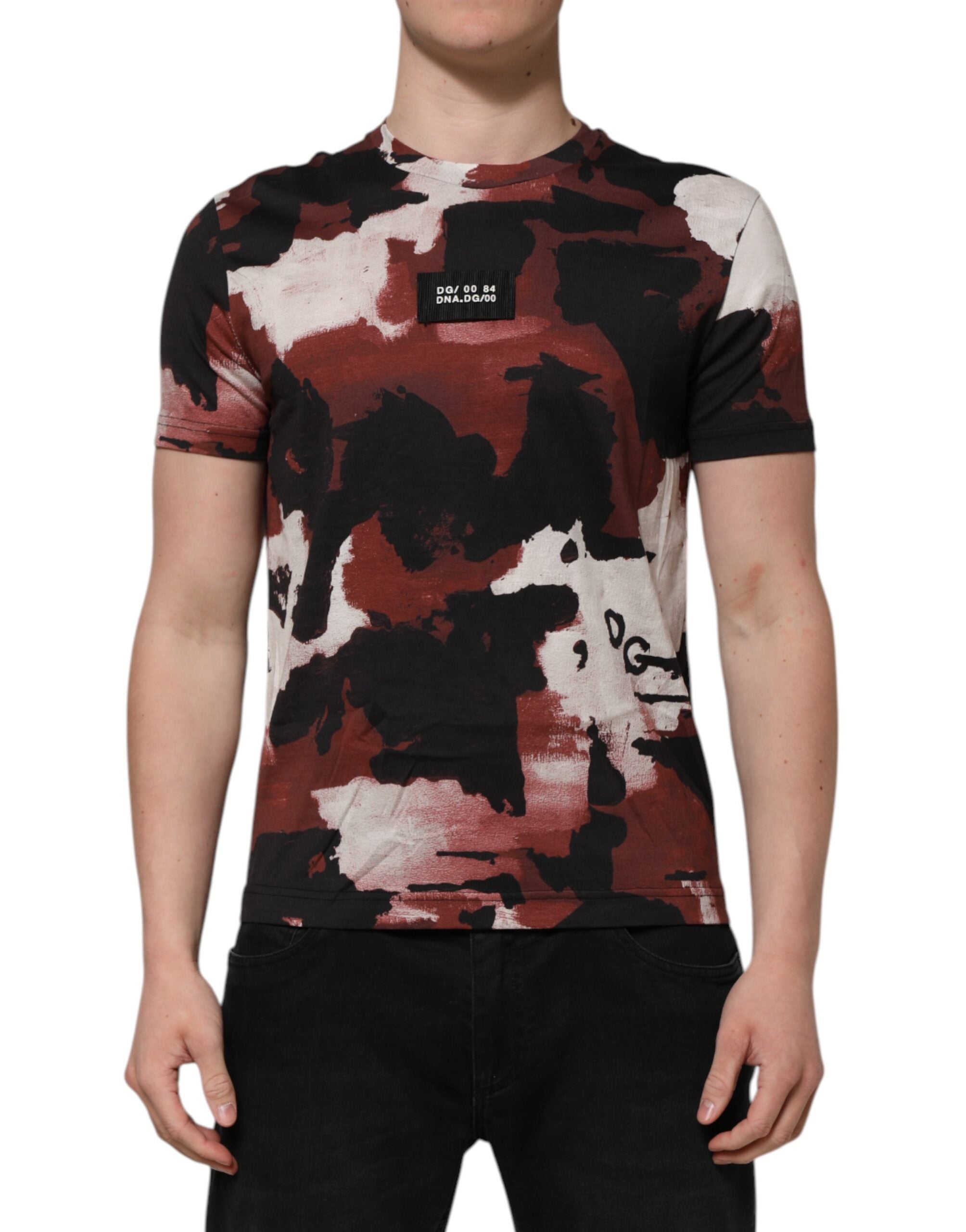 Multicolor Camouflage Men Crew Neck T-shirt
