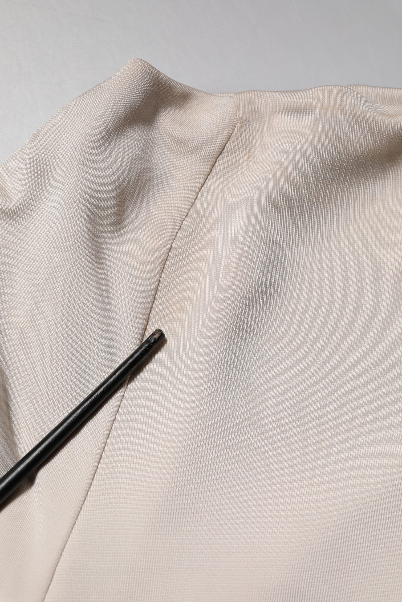 Ivory Viscose Sheath Knee Length Dress