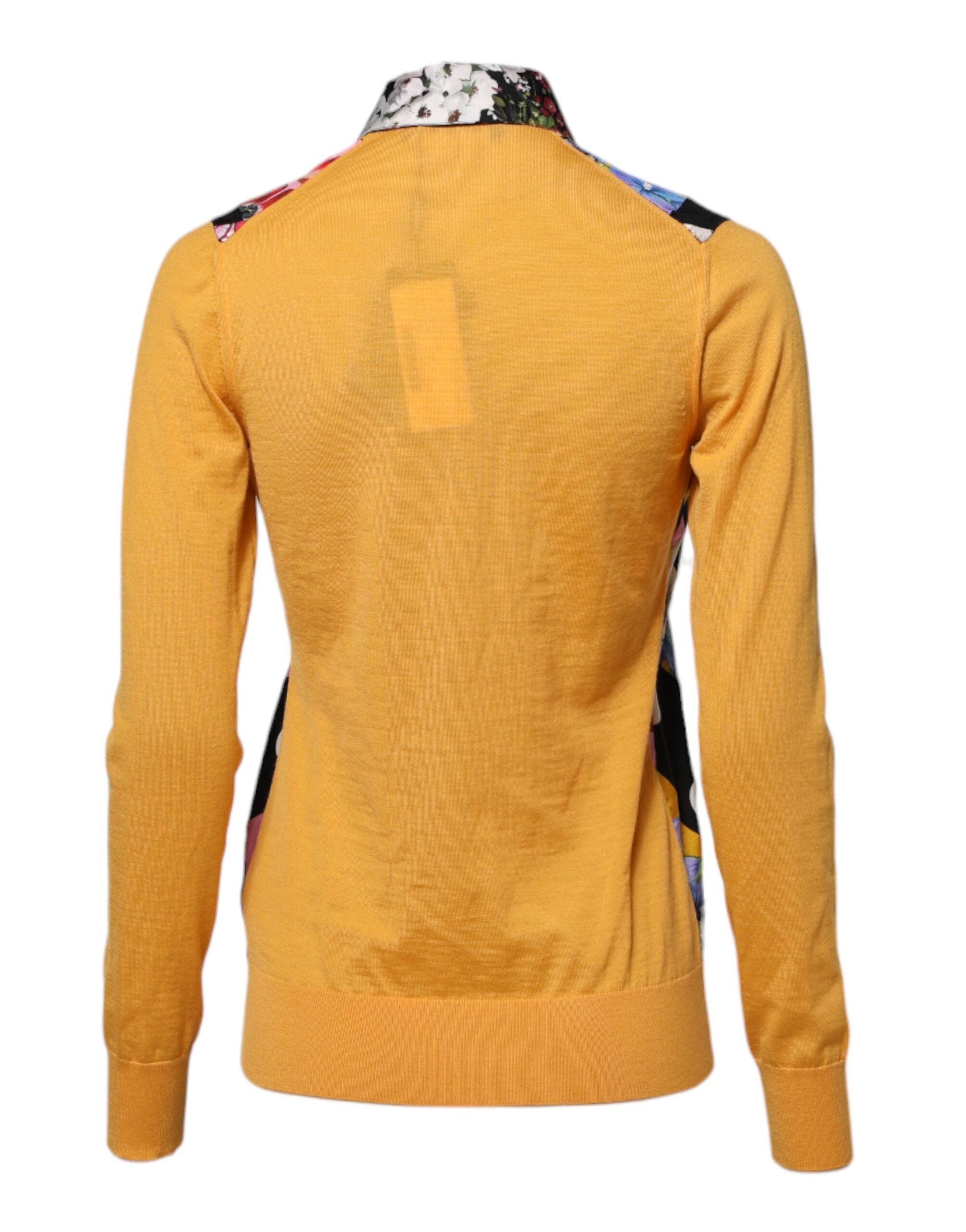 Multicolor Floral Long Sleeves Polo Top