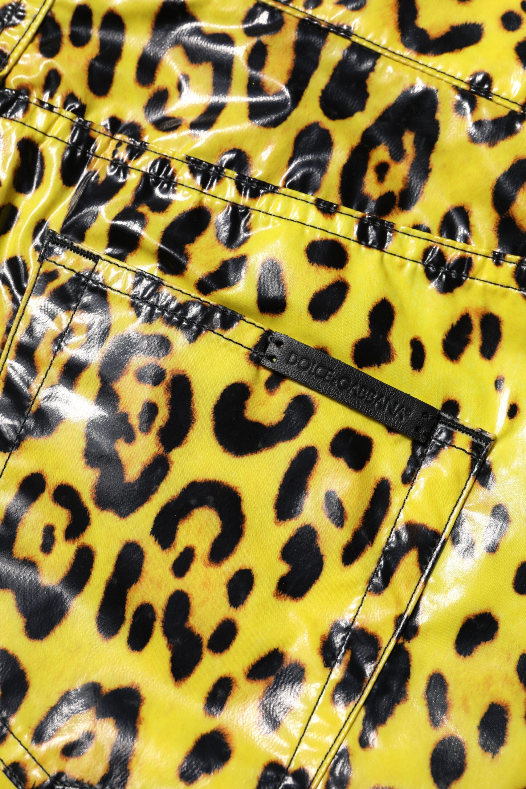 Yellow Leopard High Waist Slim Pants