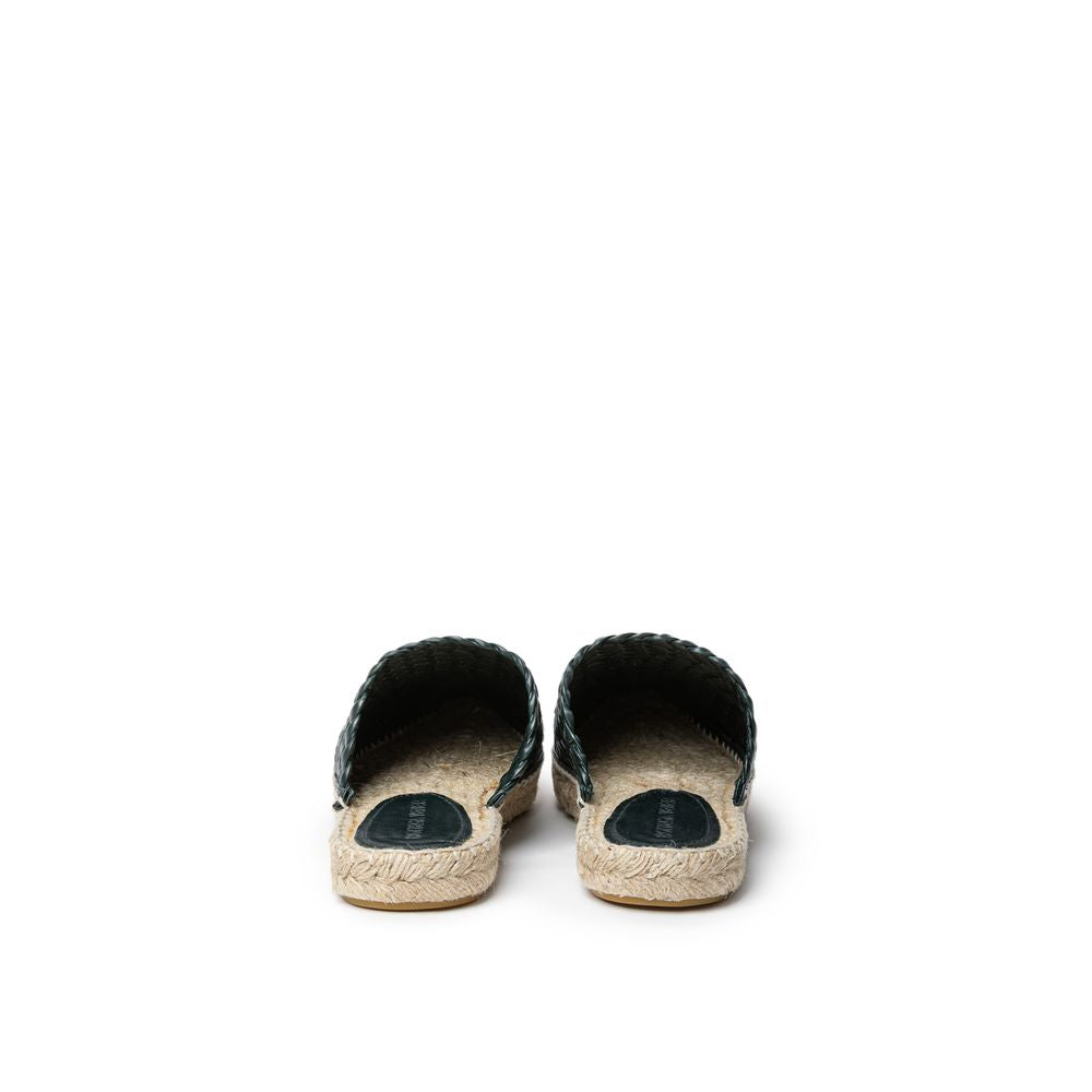 Green Leather Espadrilles