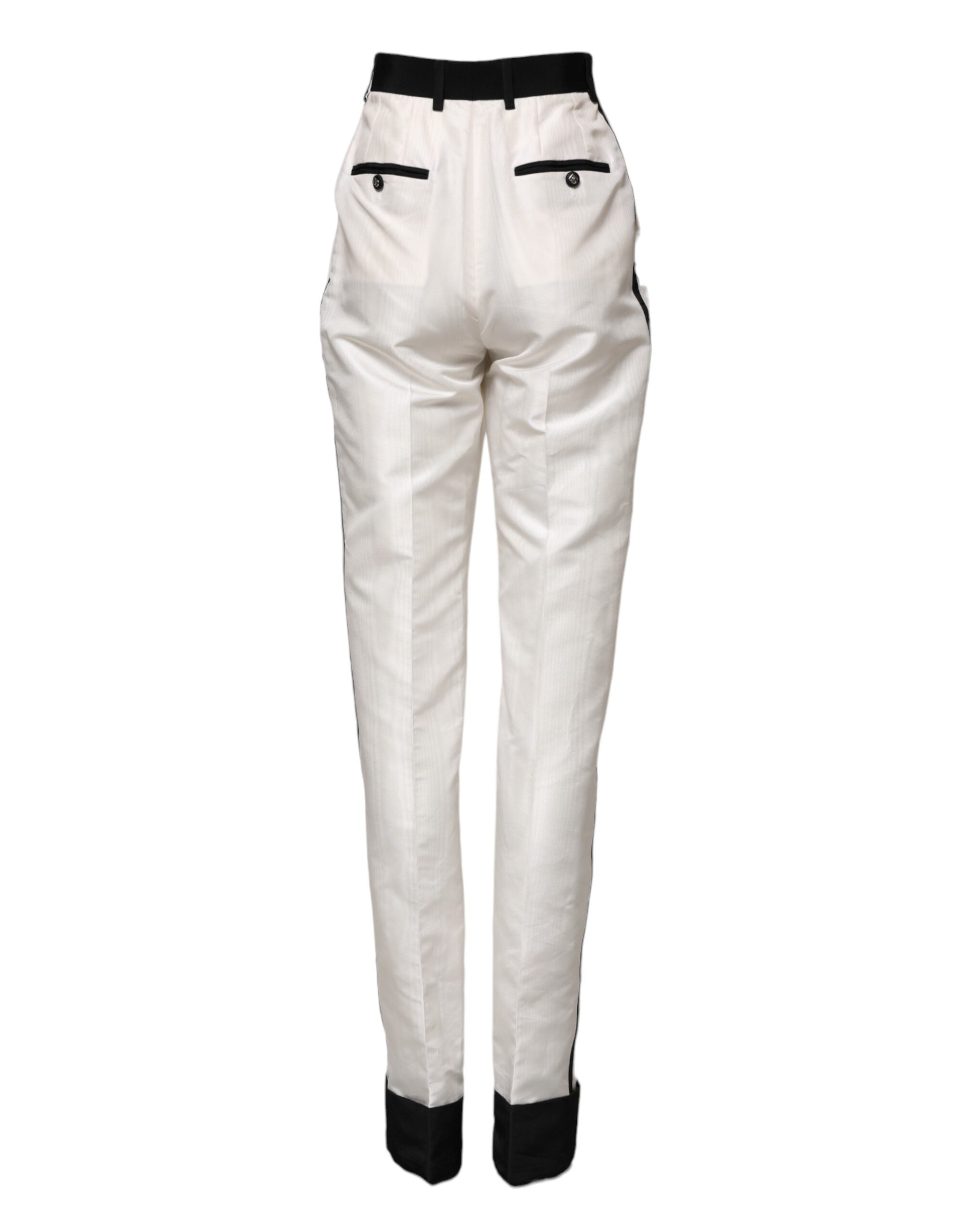 White High Waist Straight Dress Trouser Pants