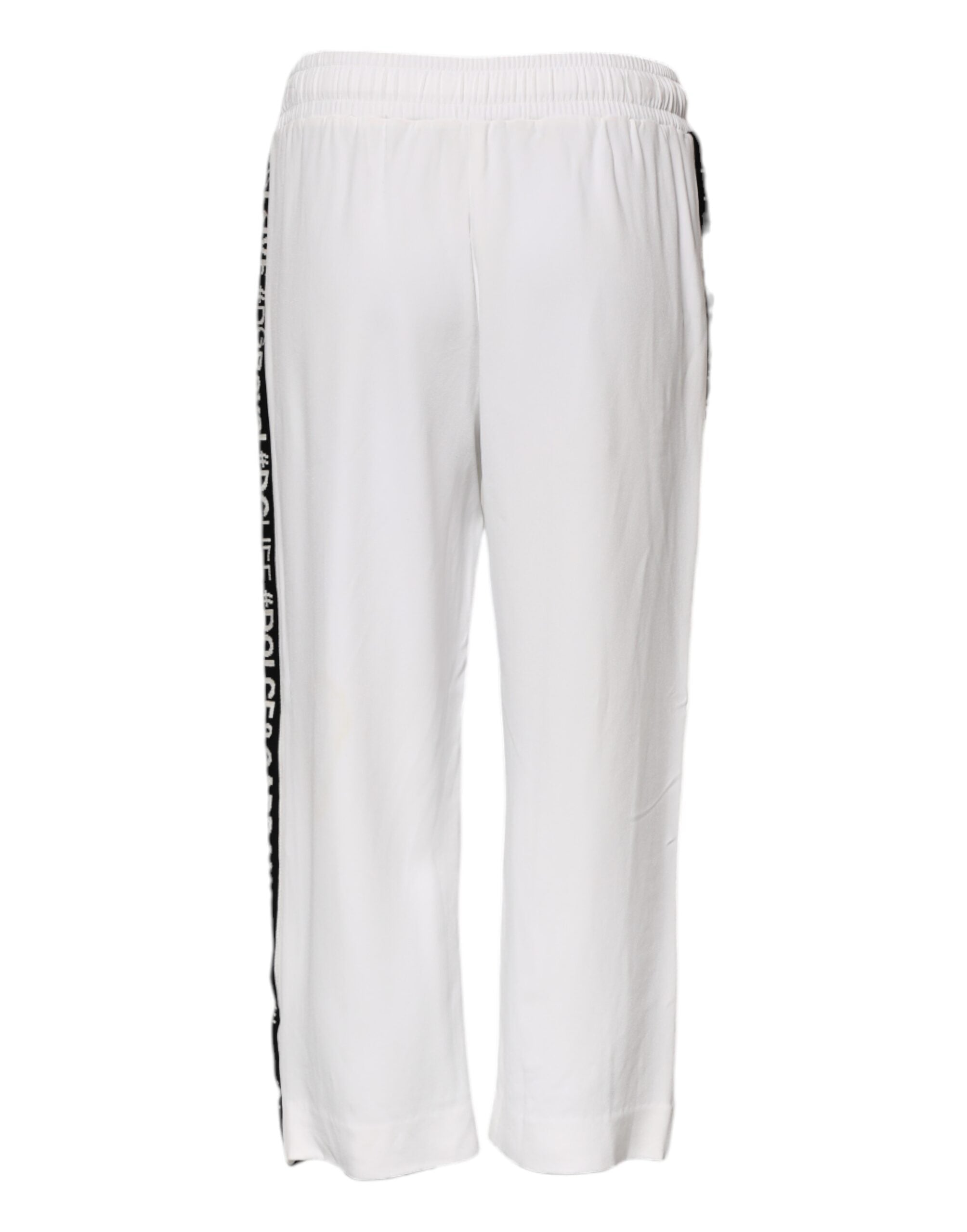 White Viscose Jogger Sweatpants Pants