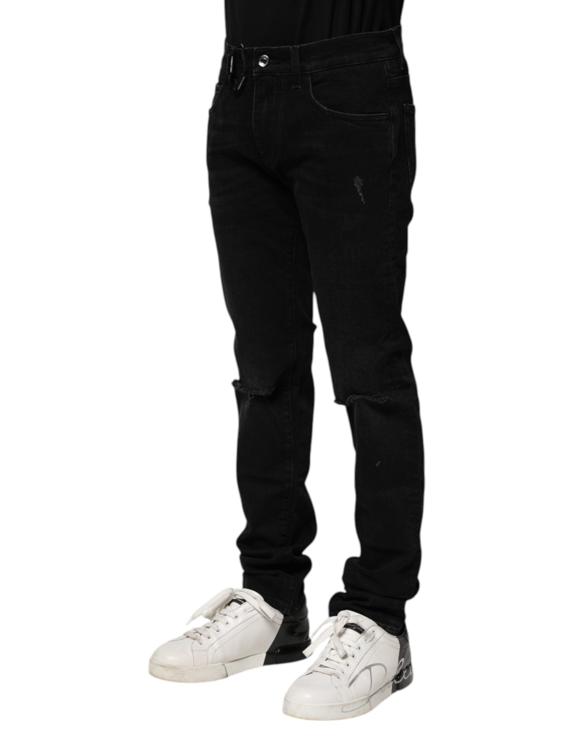 Black Cotton Skinny Denim Jeans