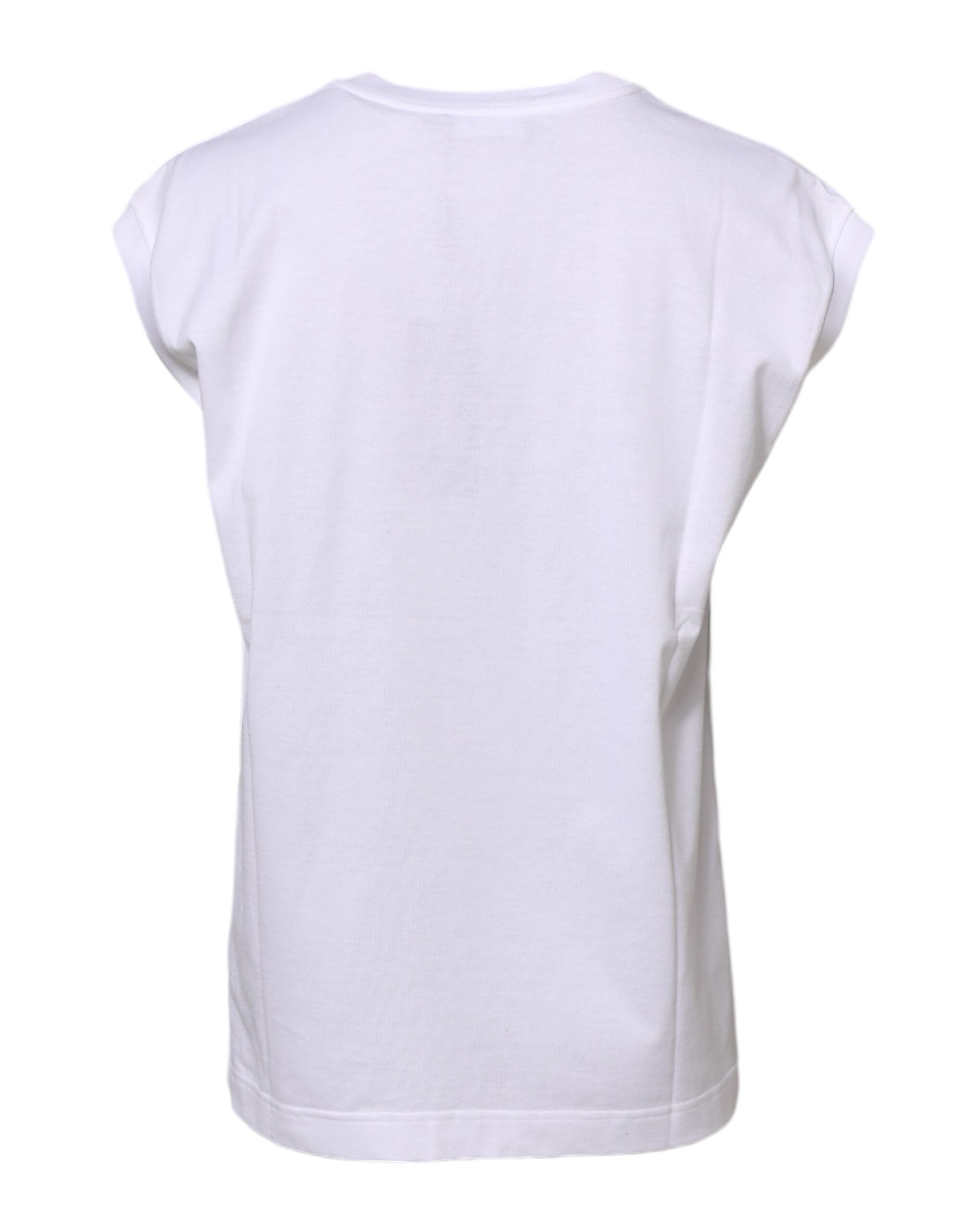 White Cotton Sleeveless Women Tank T-shirt