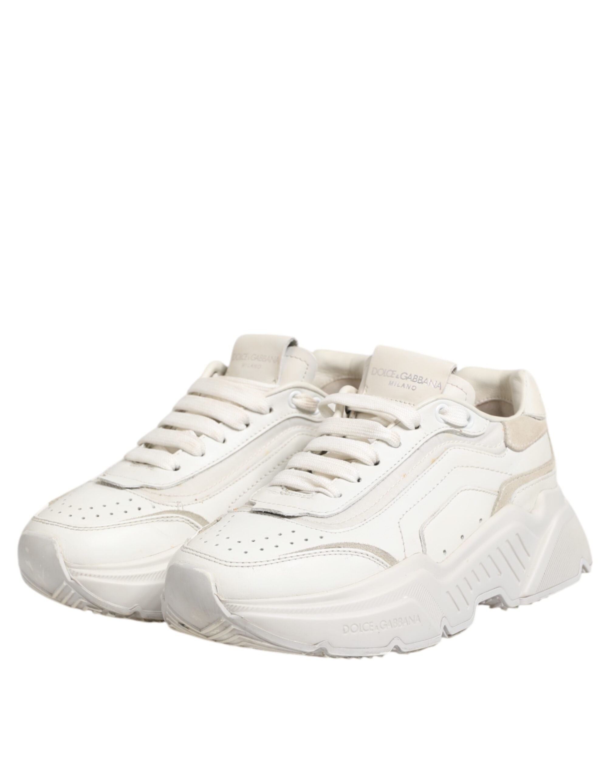 White DAYMASTER Calf Leather Sneakers Shoes