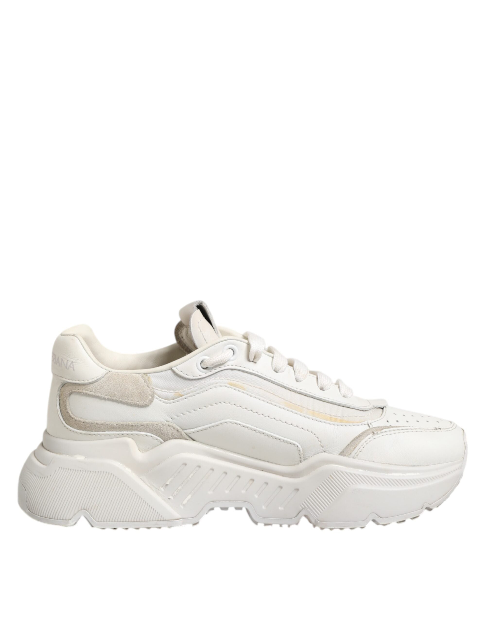 White DAYMASTER Calf Leather Sneakers Shoes