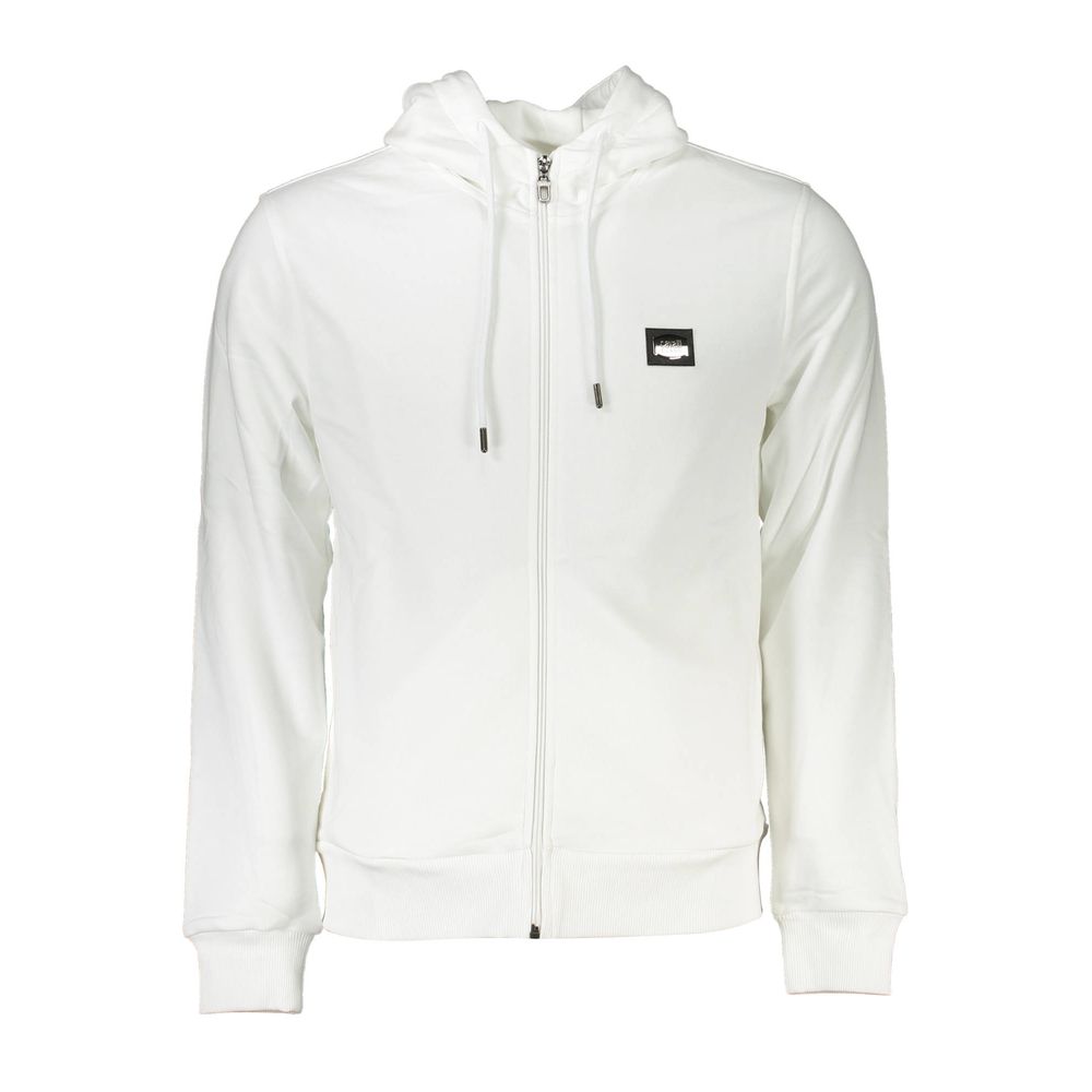 White Cotton Men's Hooded Sweater