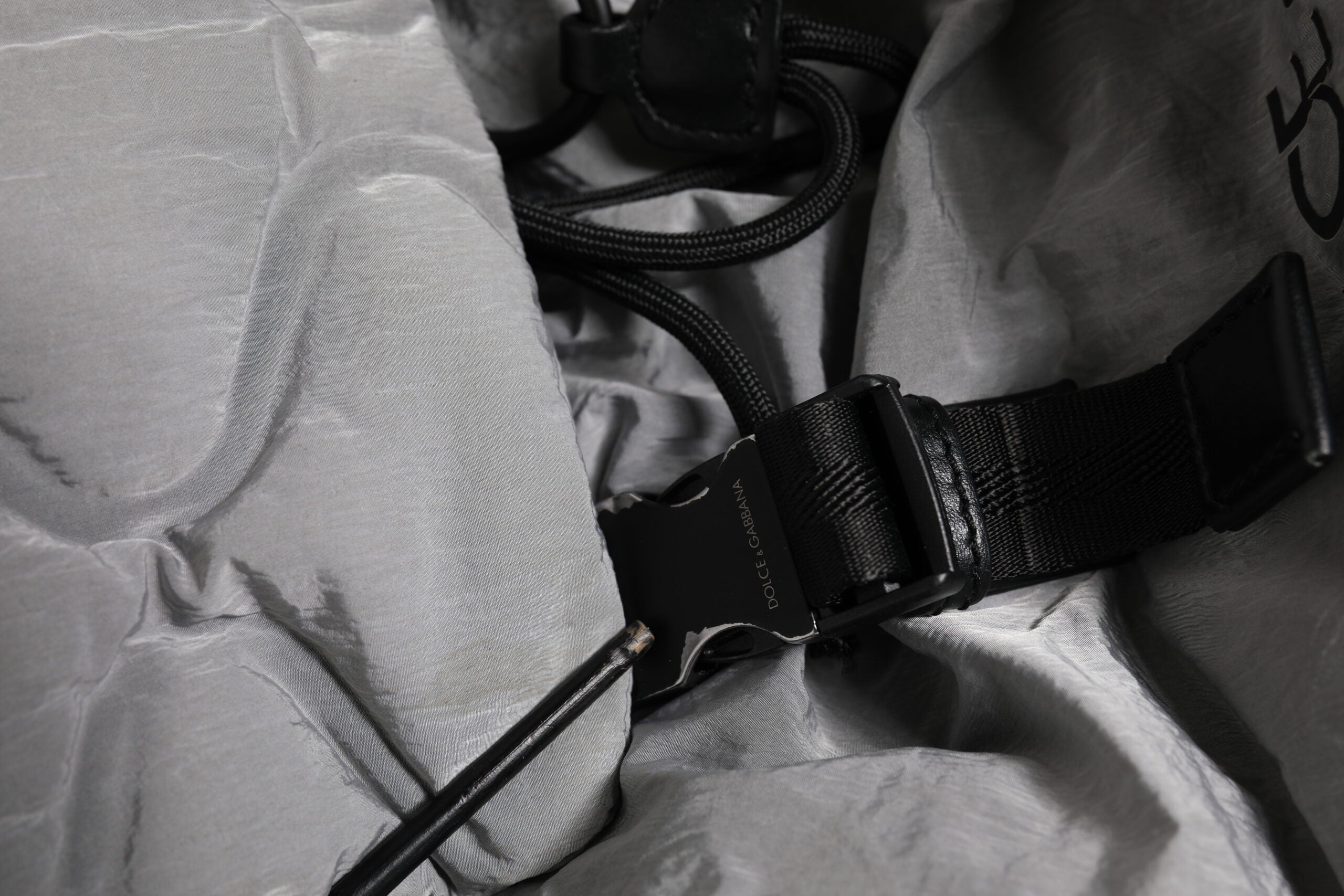 Gray Milano Print Drawstring Travel Backpack Bag