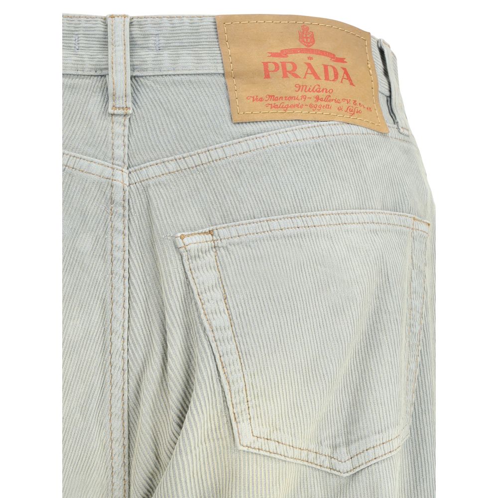 Light Blue Cotton Casual Pants