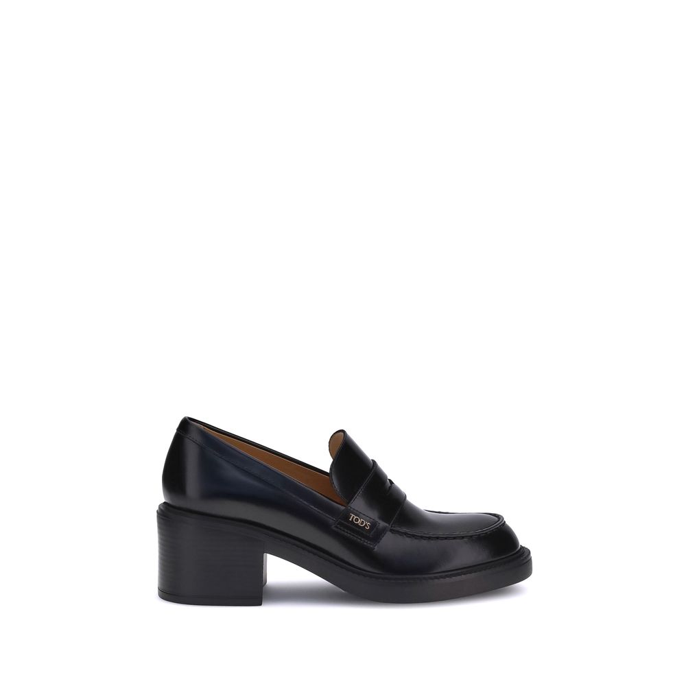 Black Calf Leather Bos Taurus Platform Loafers