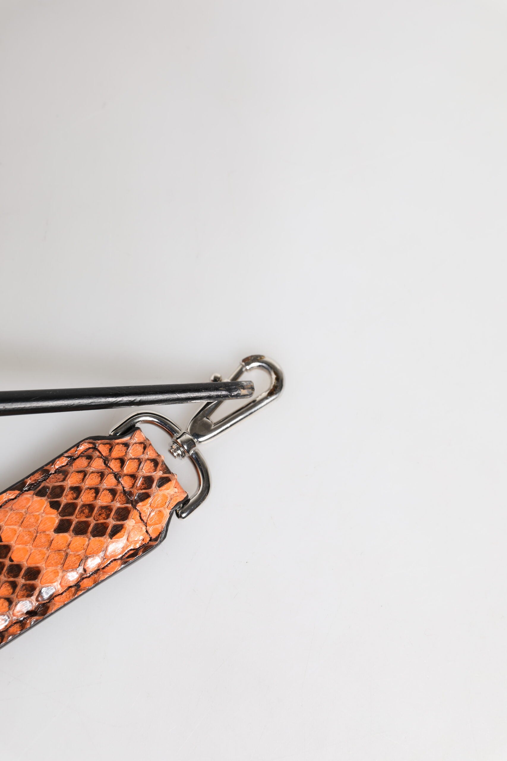 Orange Exotic Leather Bag Shoulder Strap