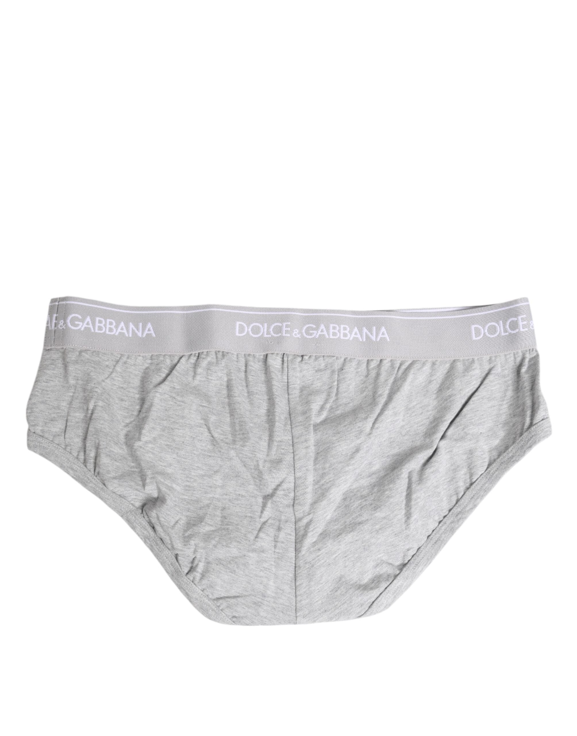 Gray Cotton Stretch Regular Brief Underwear