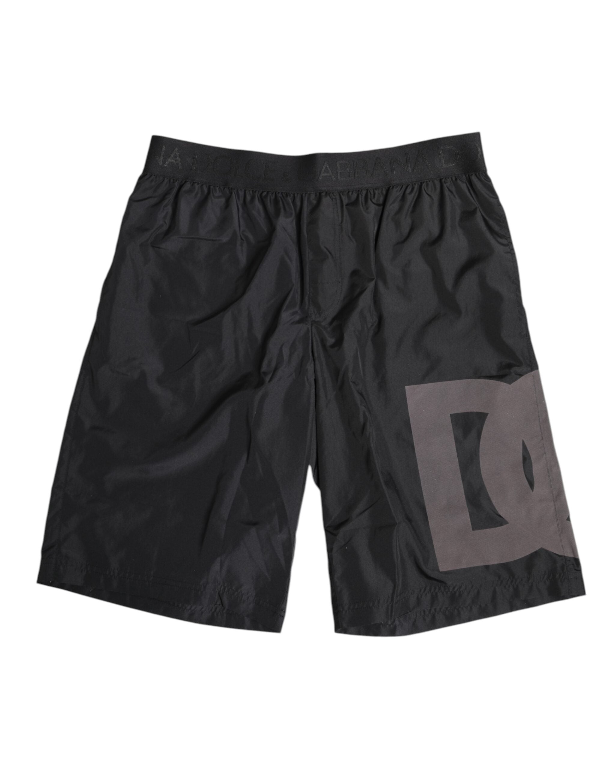 Black Logo Print Beachwear Men Shorts Swimwear