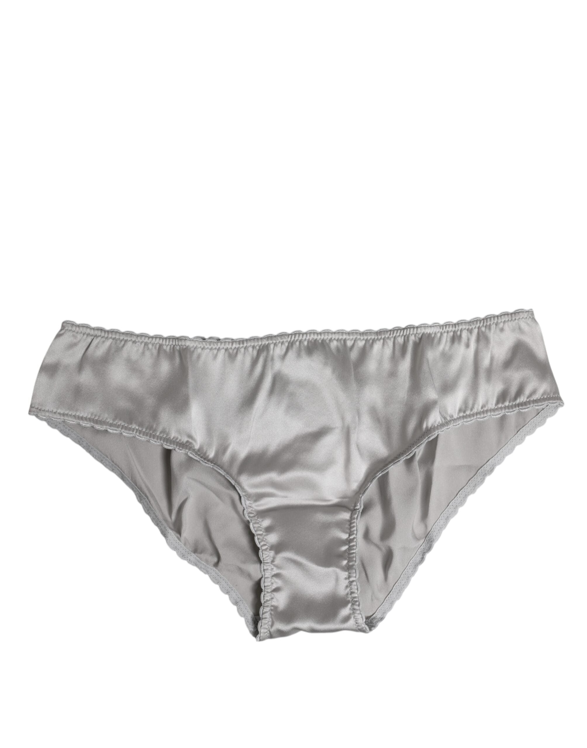 Gray Silk Stretch Bottom Low Waist Panty Underwear