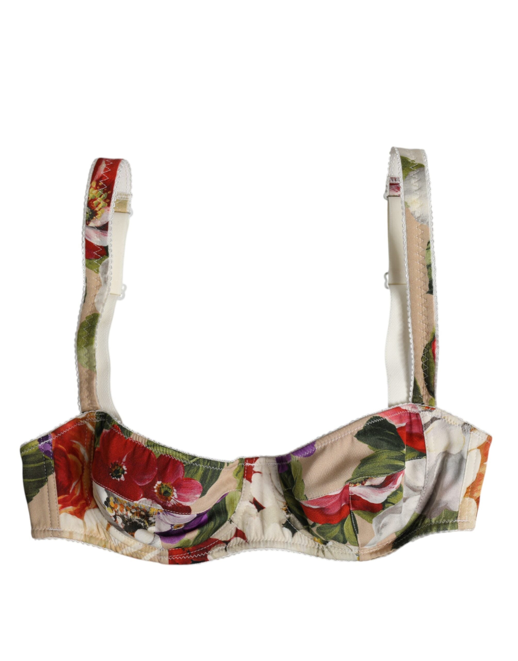 Beige Floral Balconcino Underwired Bra Underwear