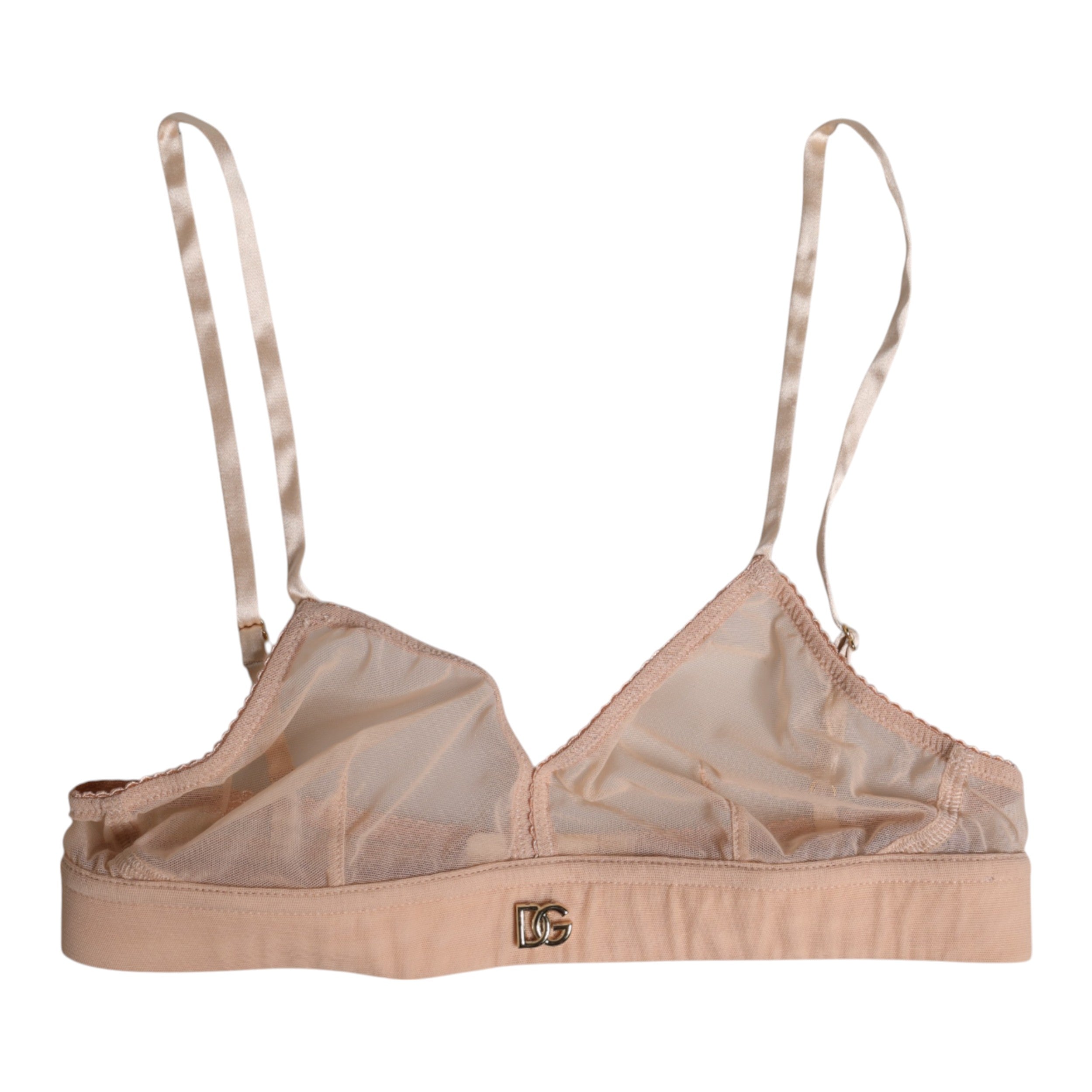 Powder Pink Nylon DG Logo Non Wire Bra Underwear