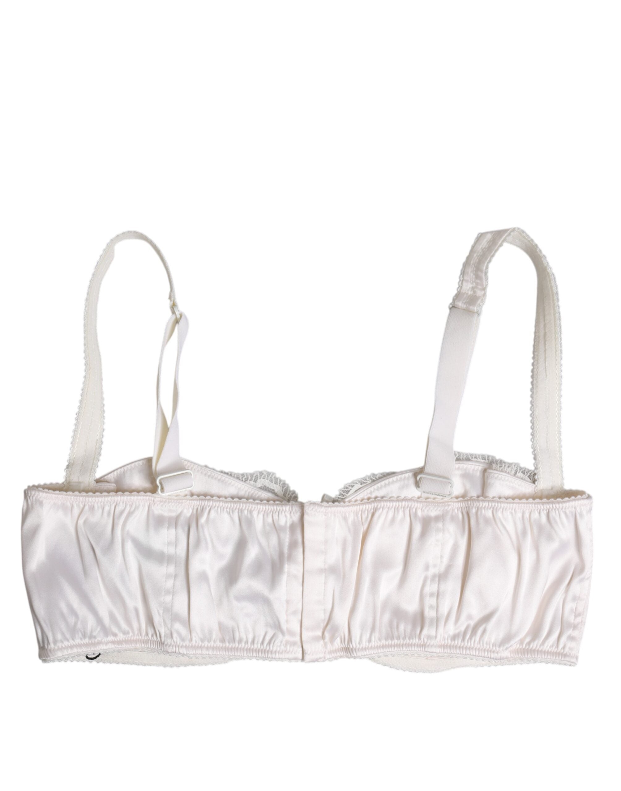 White Silk Underwired Balconette Bra Underwear