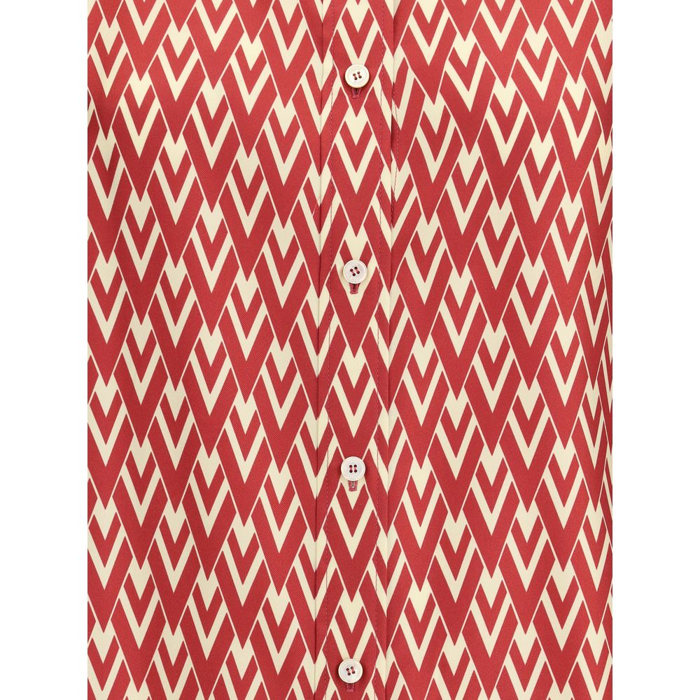 Red Silk Pattern Shirt