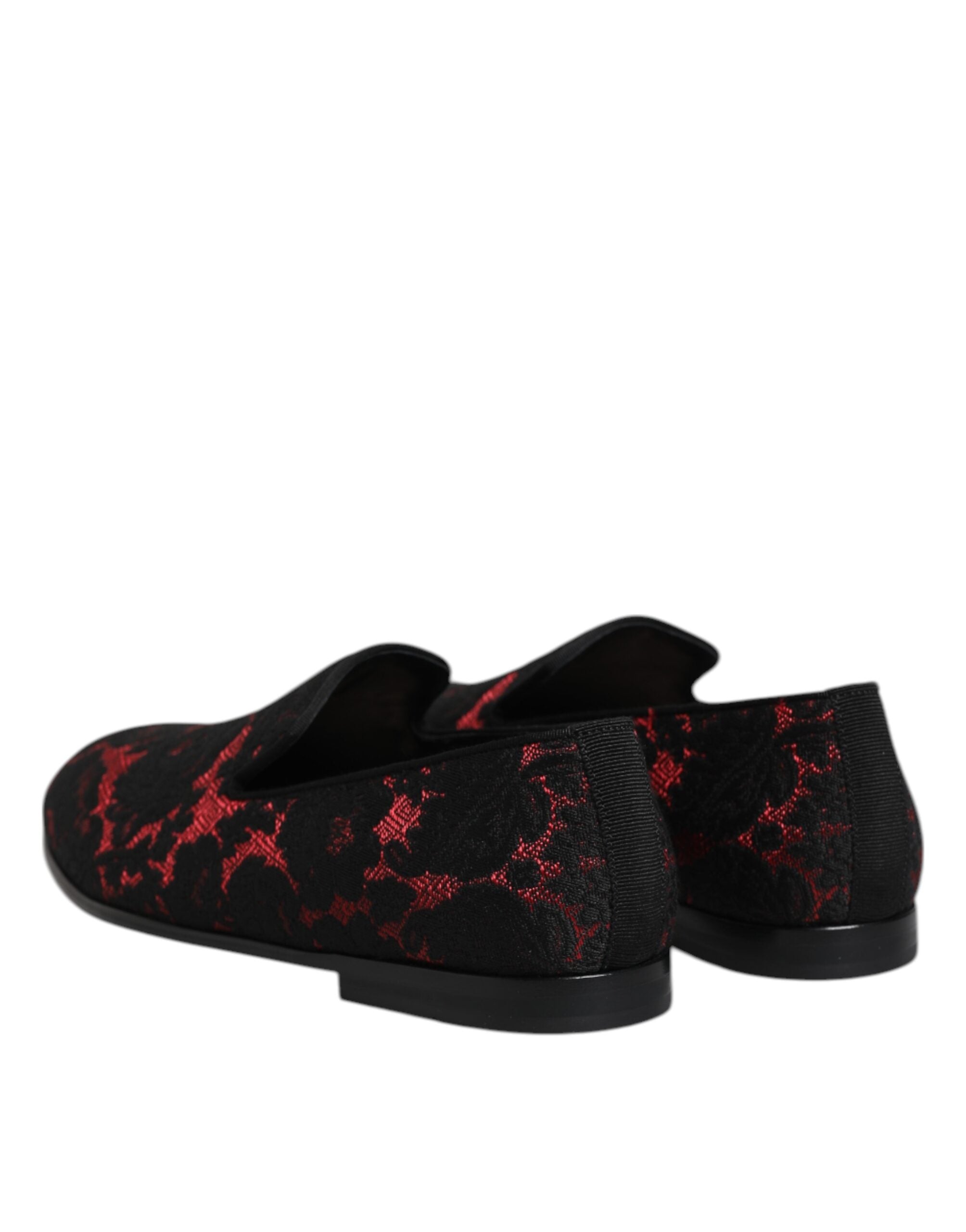 Red Black Jacquard Slip On Men Loafers Shoes