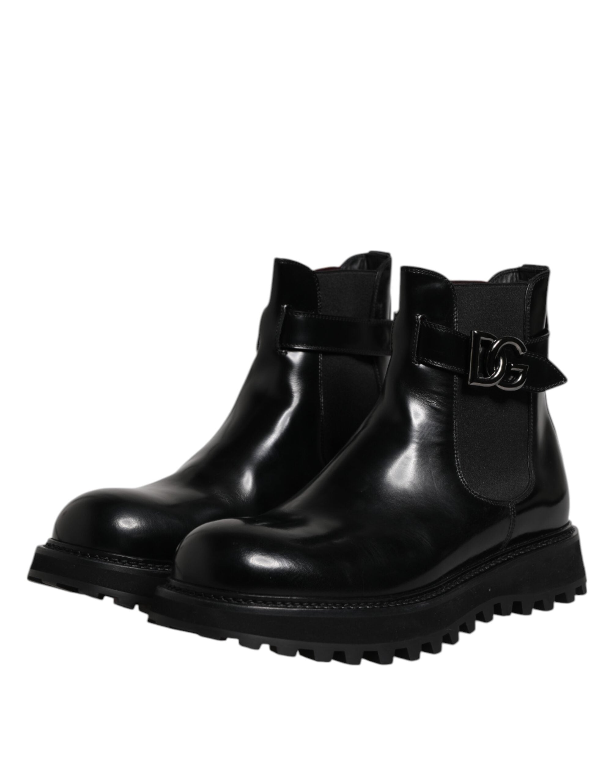 Black Belted DG Logo Men Chelsea Boots Shoes