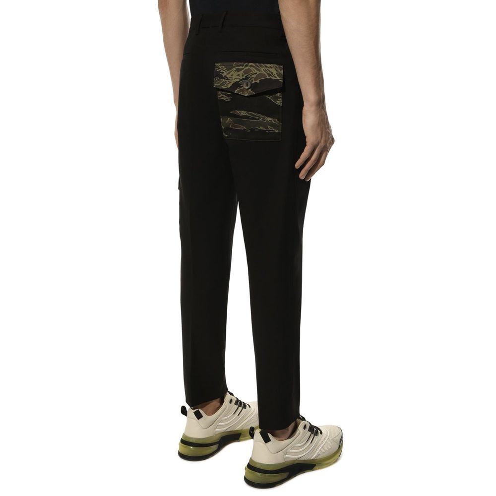 Black Cotton Cargo Pants