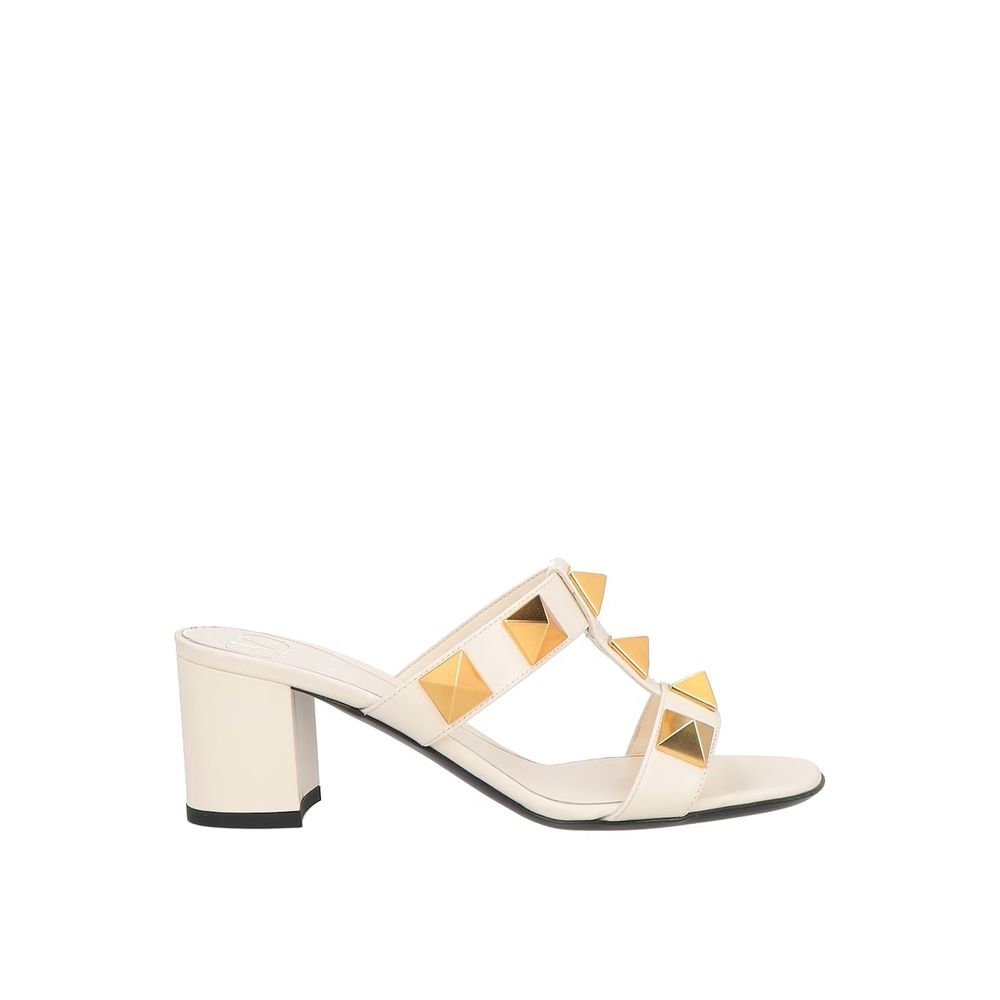 White Calfskin Platform Sandals