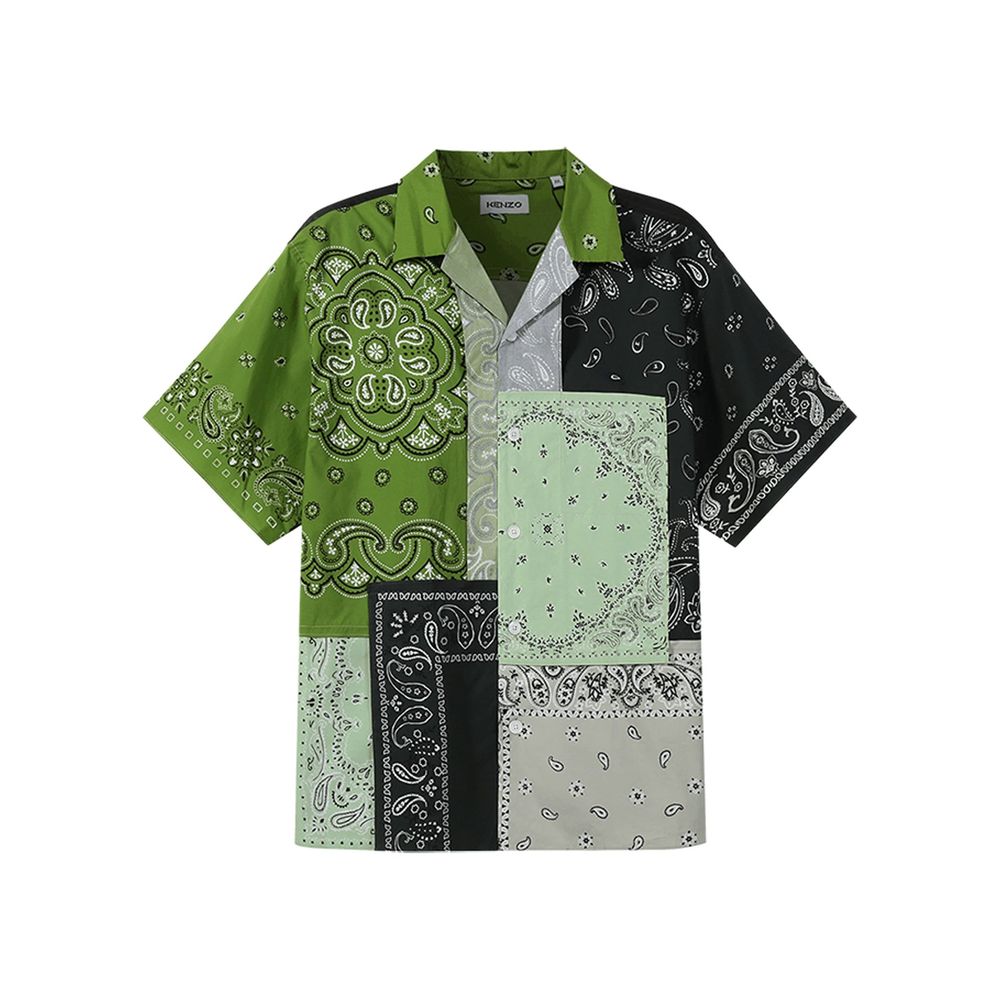 Green Cotton Pattern Shirt