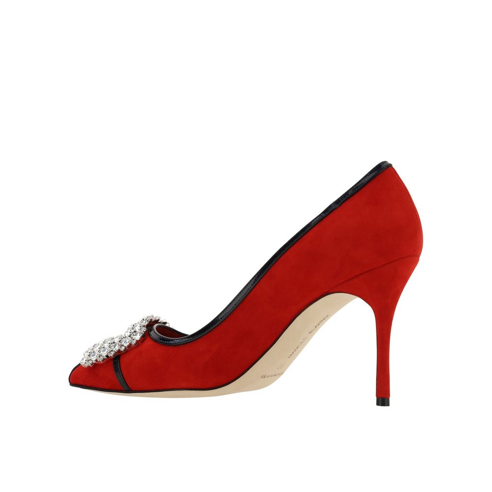 Red Leather High Heel Pumps