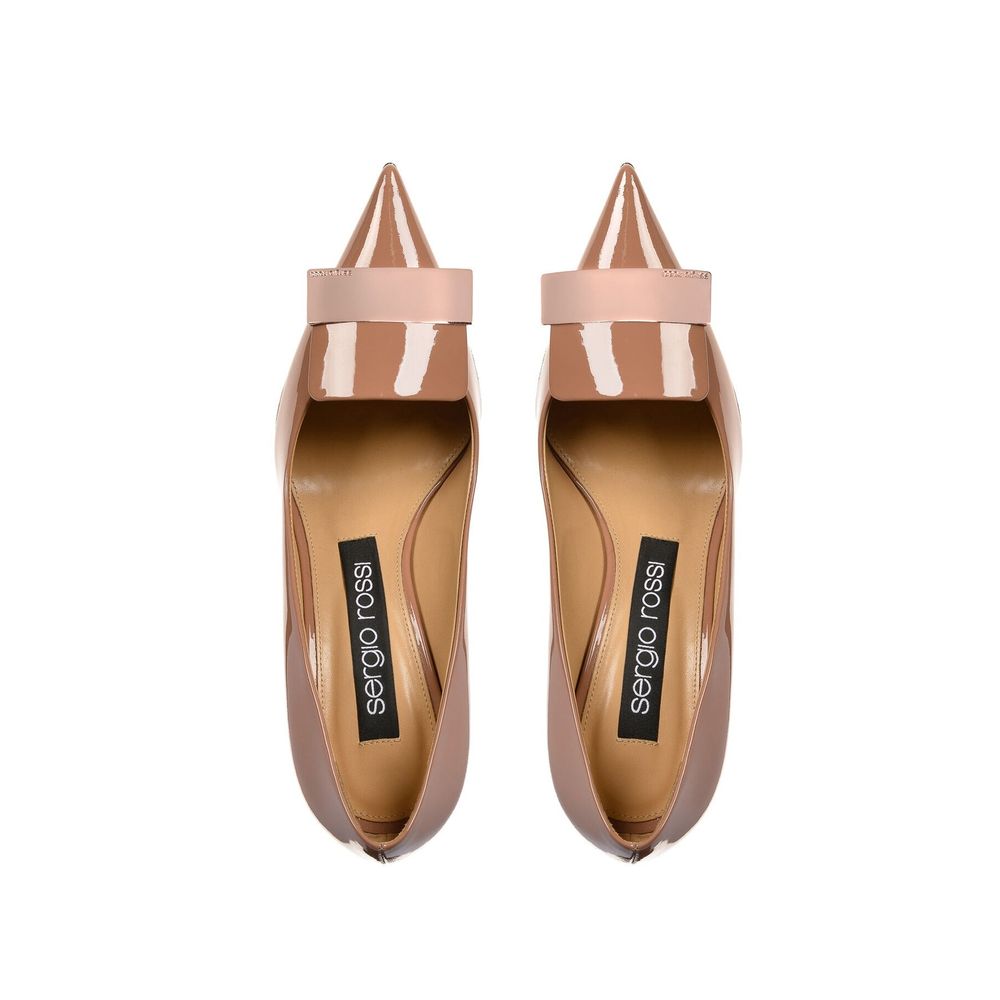 Beige Lamb Leather High Heel Pumps