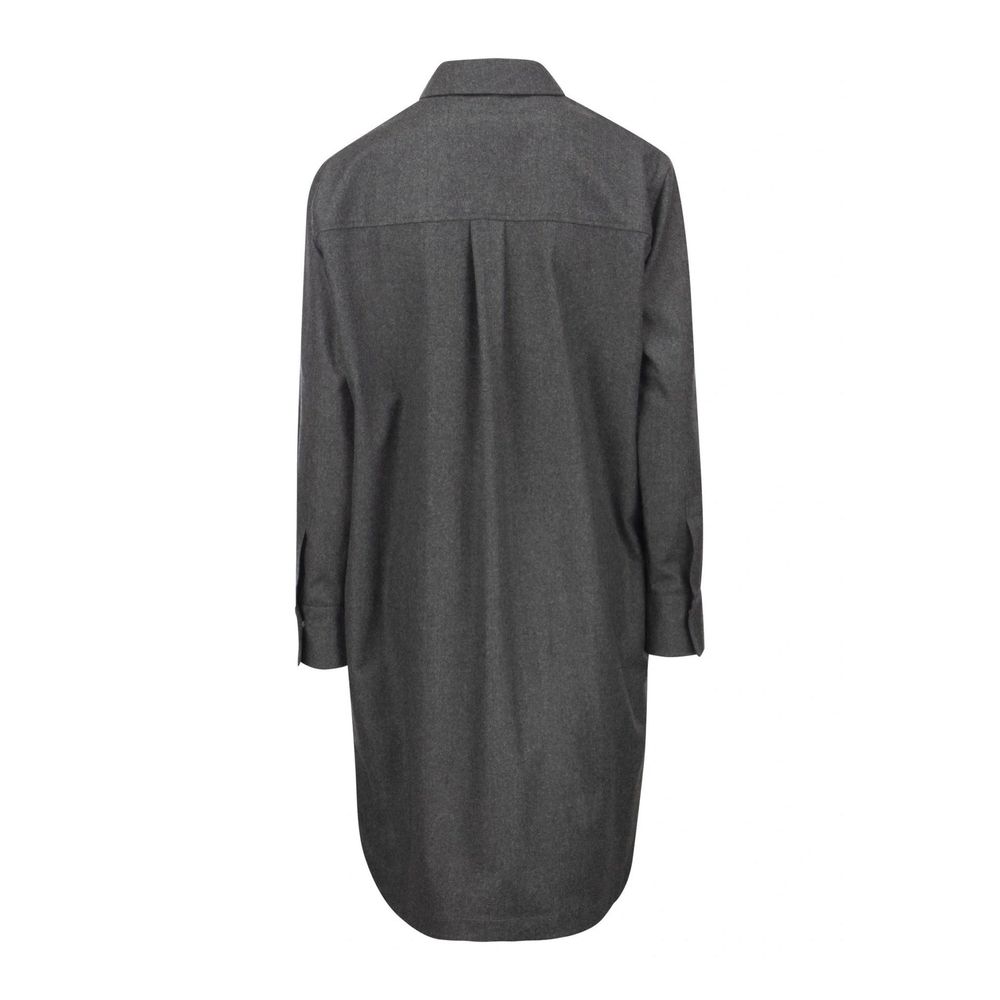 Gray Wool Casual Dress