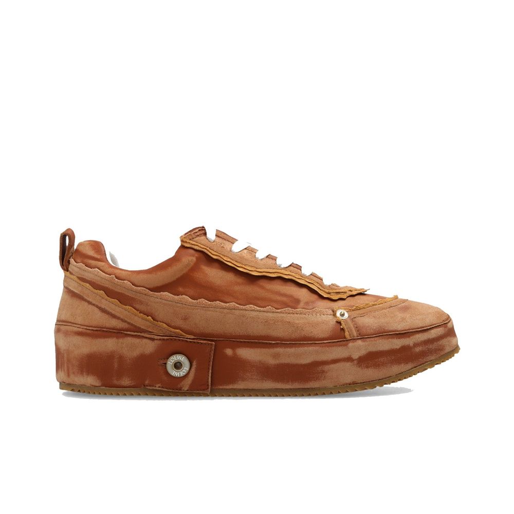 Brown Calfskin Platform Sneakers