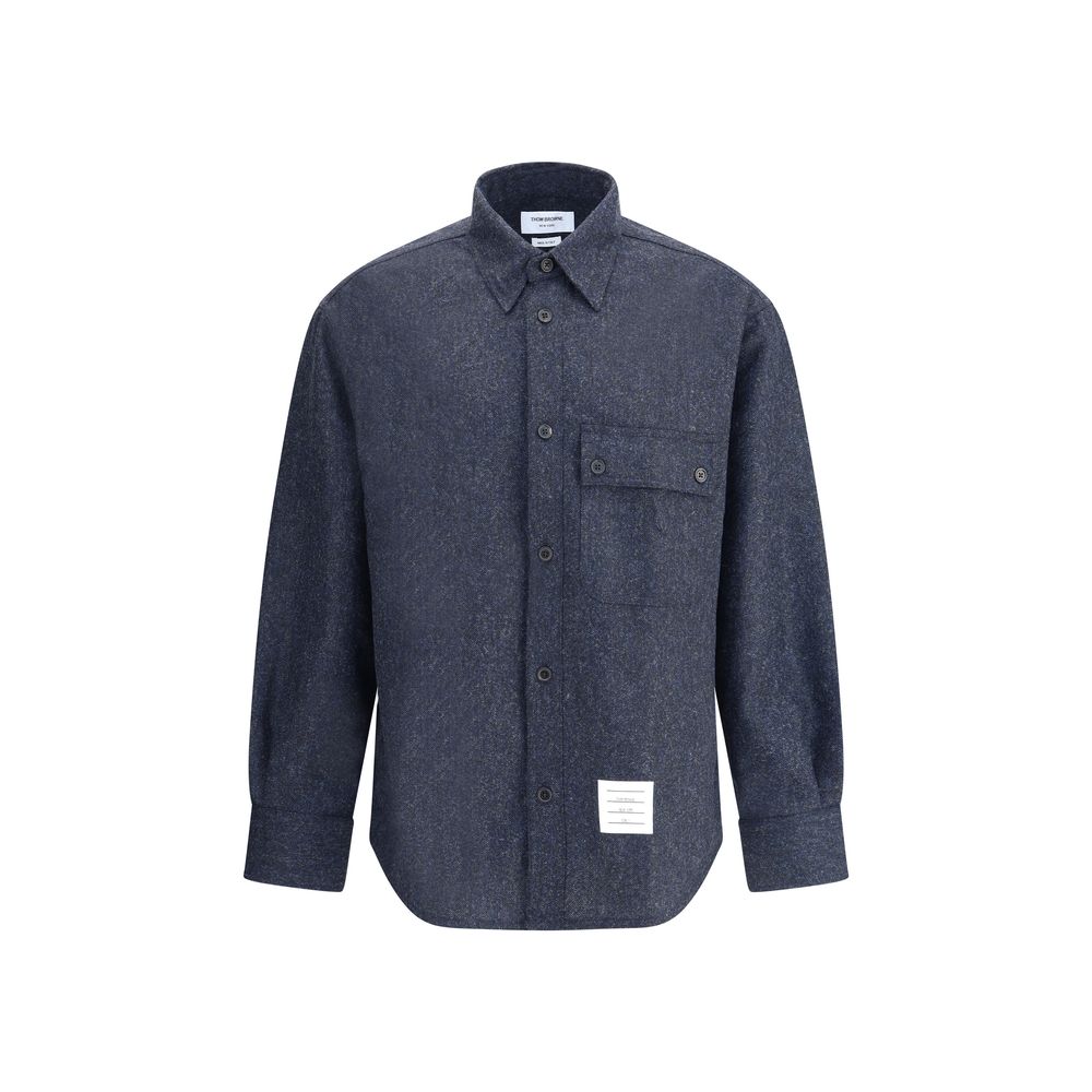 Blue Wool Dress Shirt