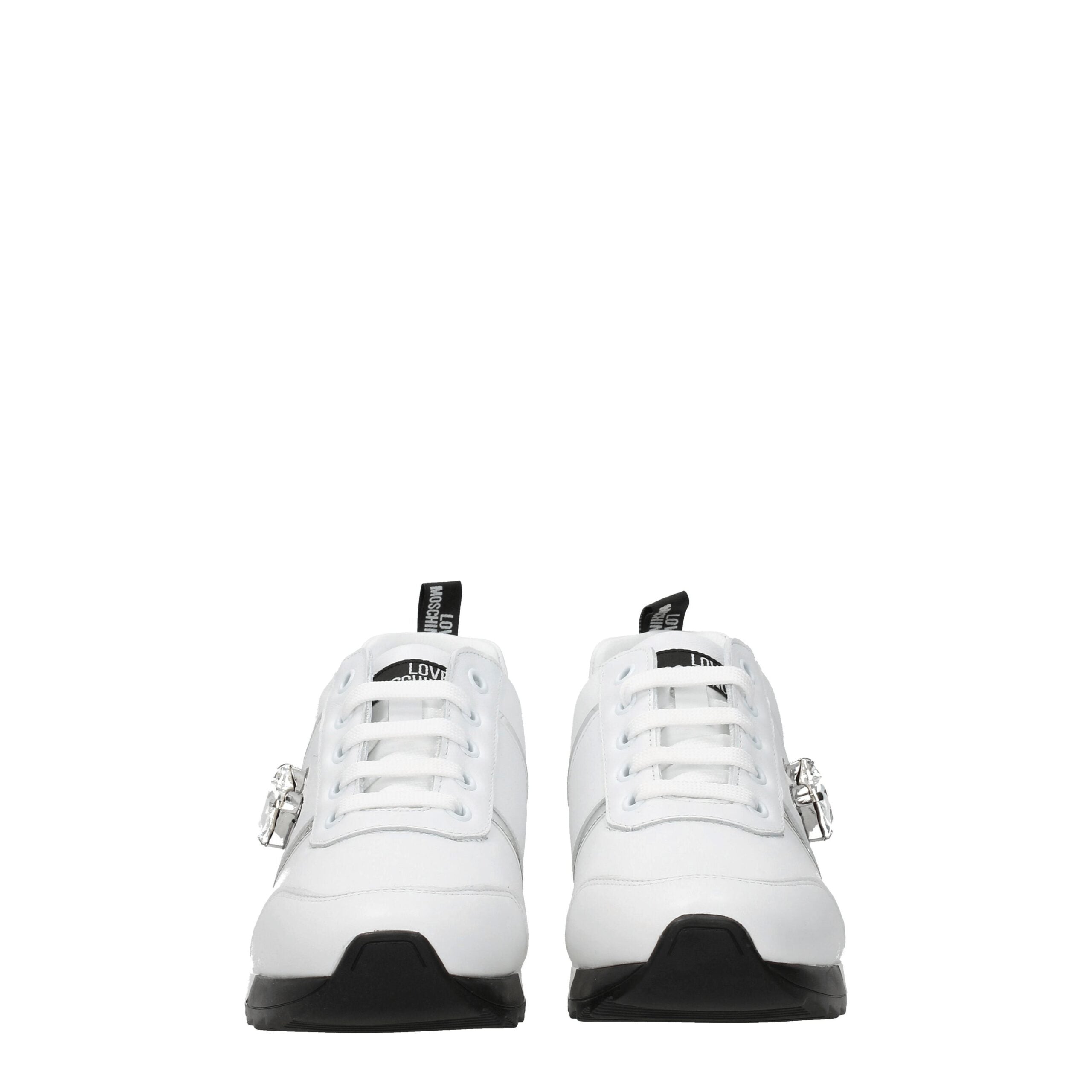 White Leather Low Top Sneakers
