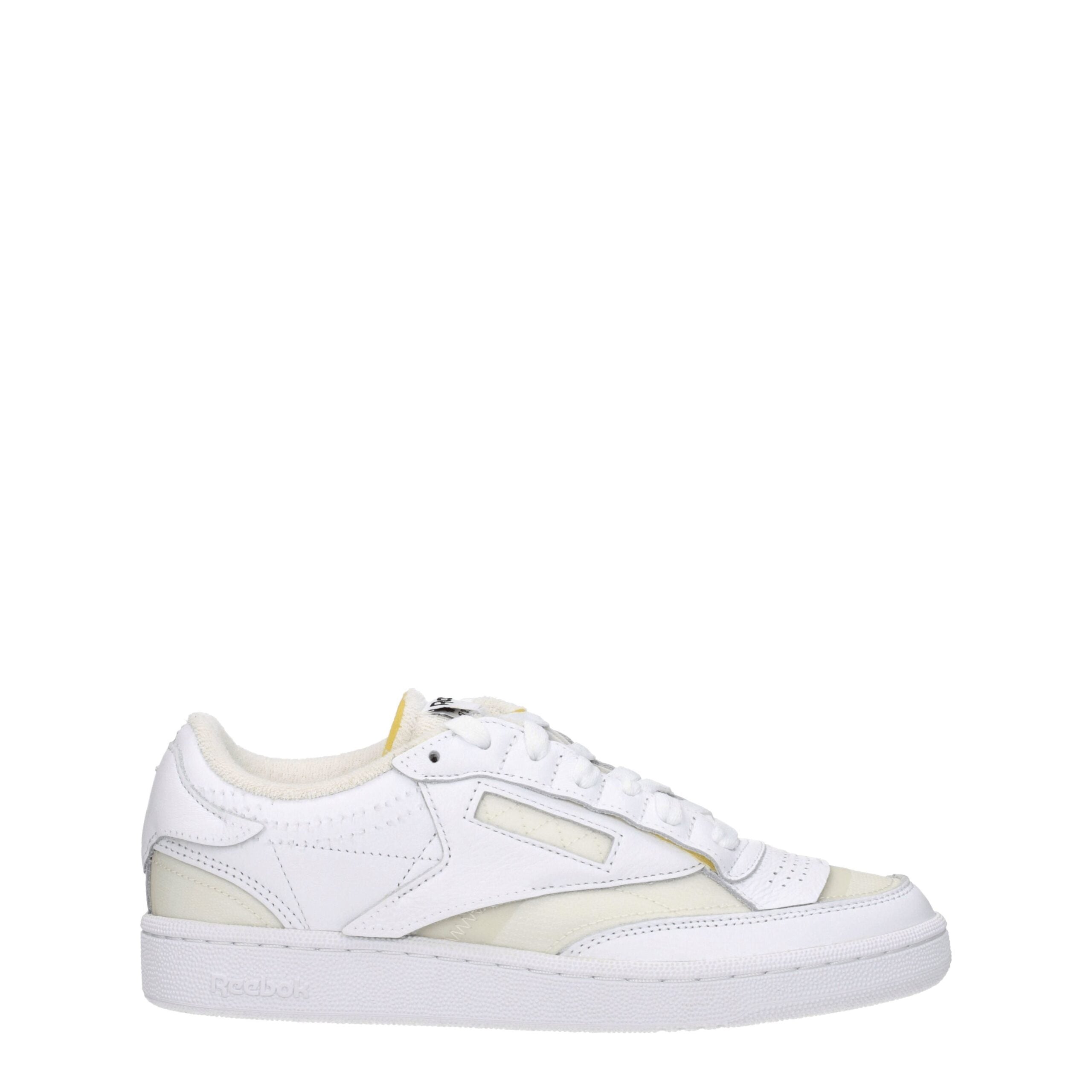 White Fabric Low Top Sneakers
