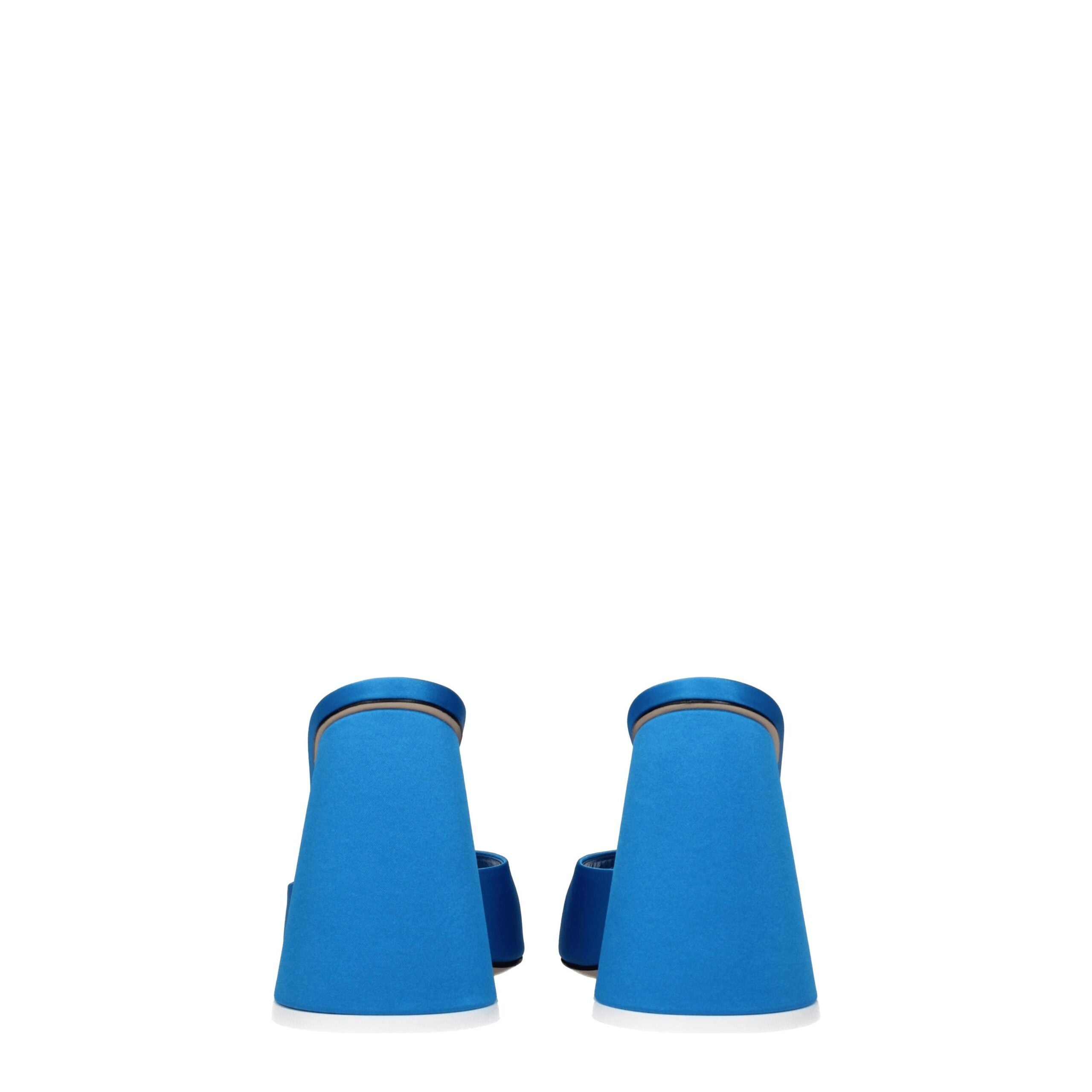 Light Blue Satin Platform Sandals