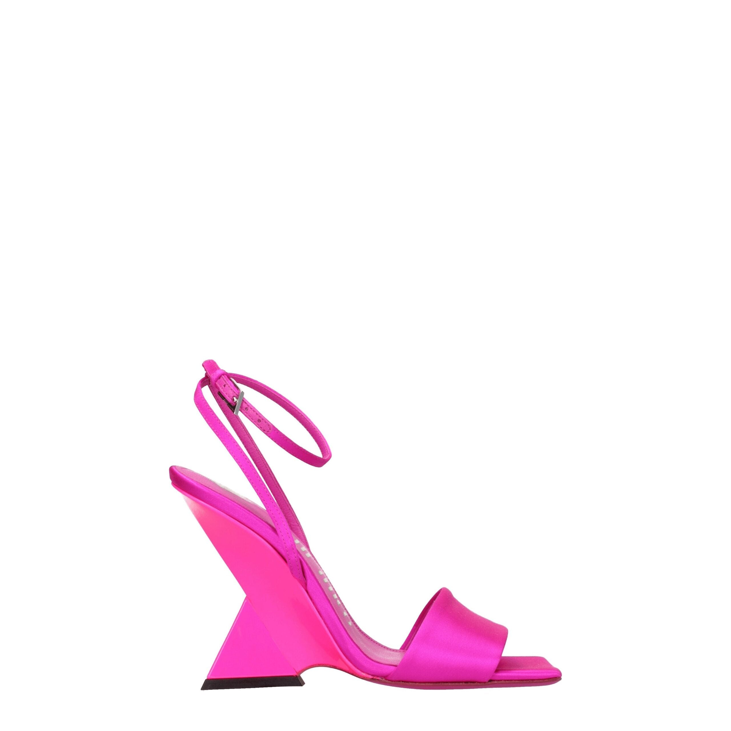 Pink Satin Platform Sandals