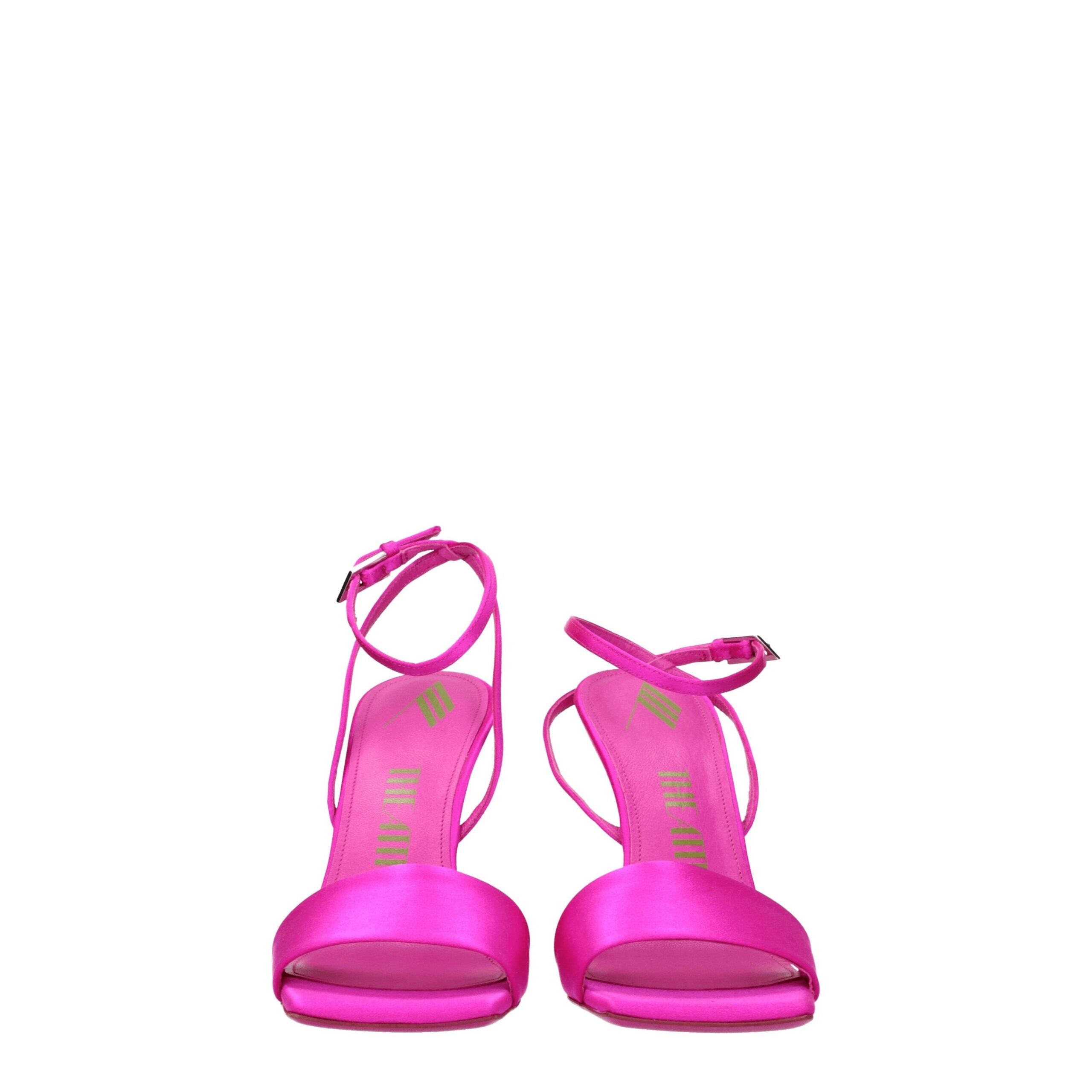 Pink Satin Platform Sandals