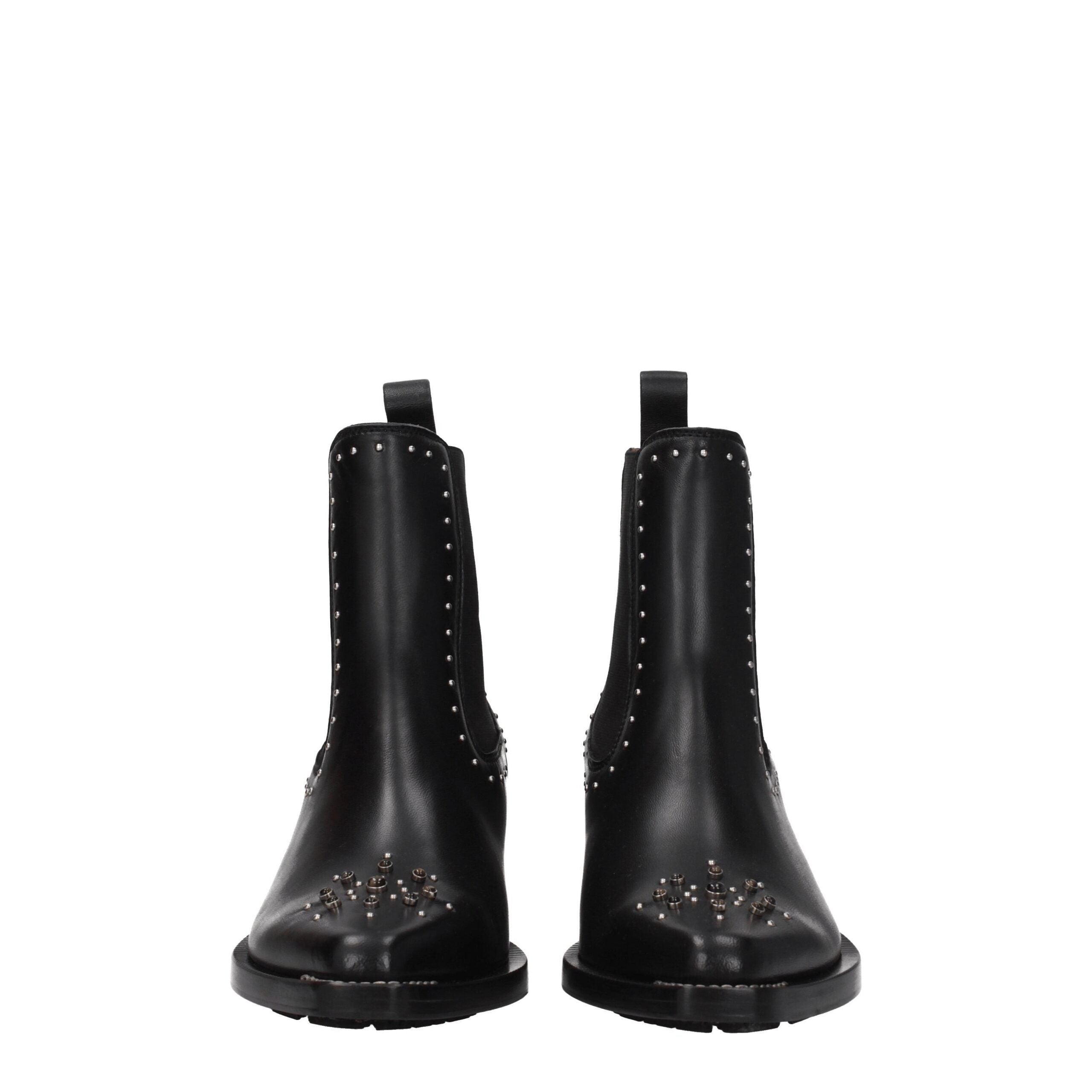 Black Leather Ankle Boots