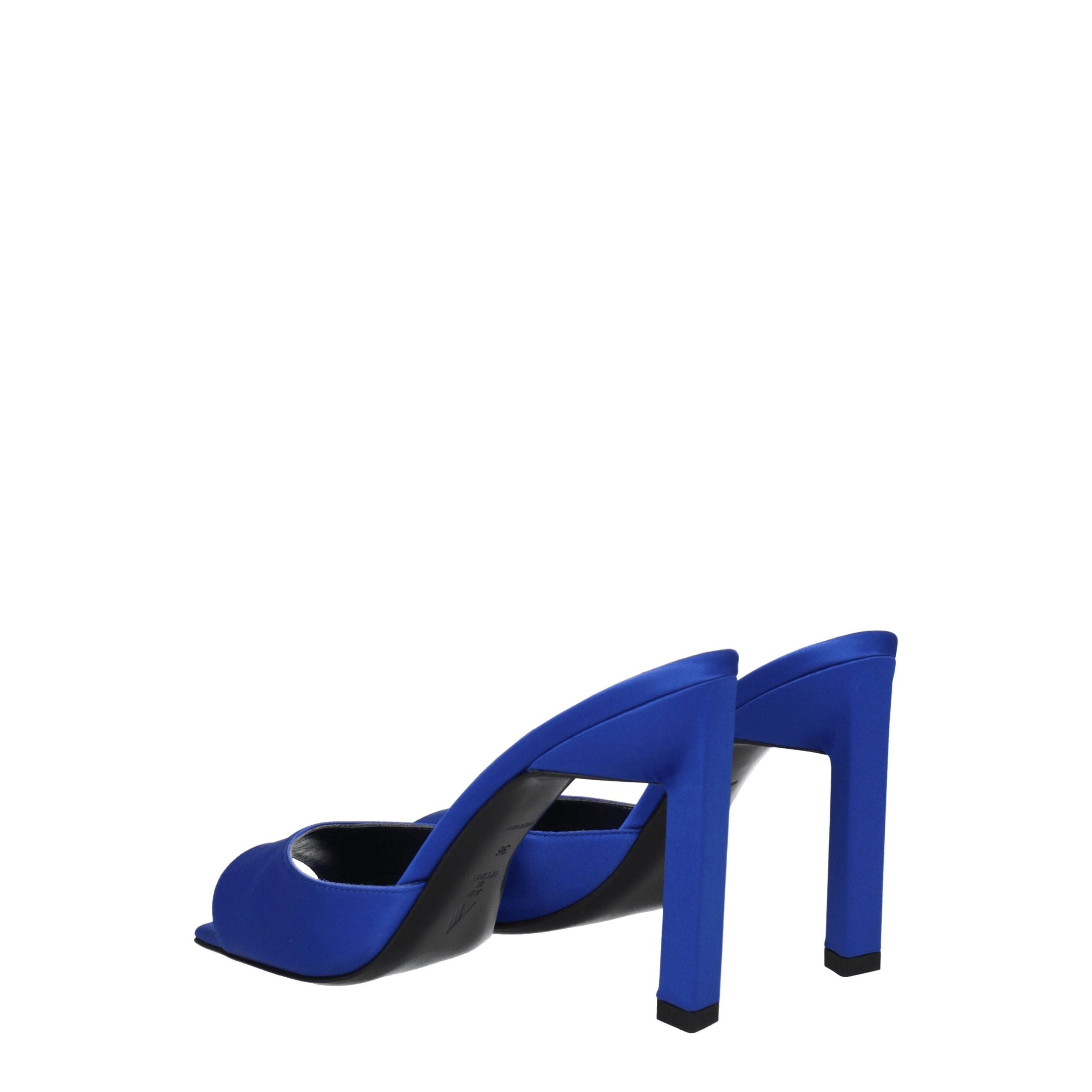 Blue Satin Stiletto Heel Sandals