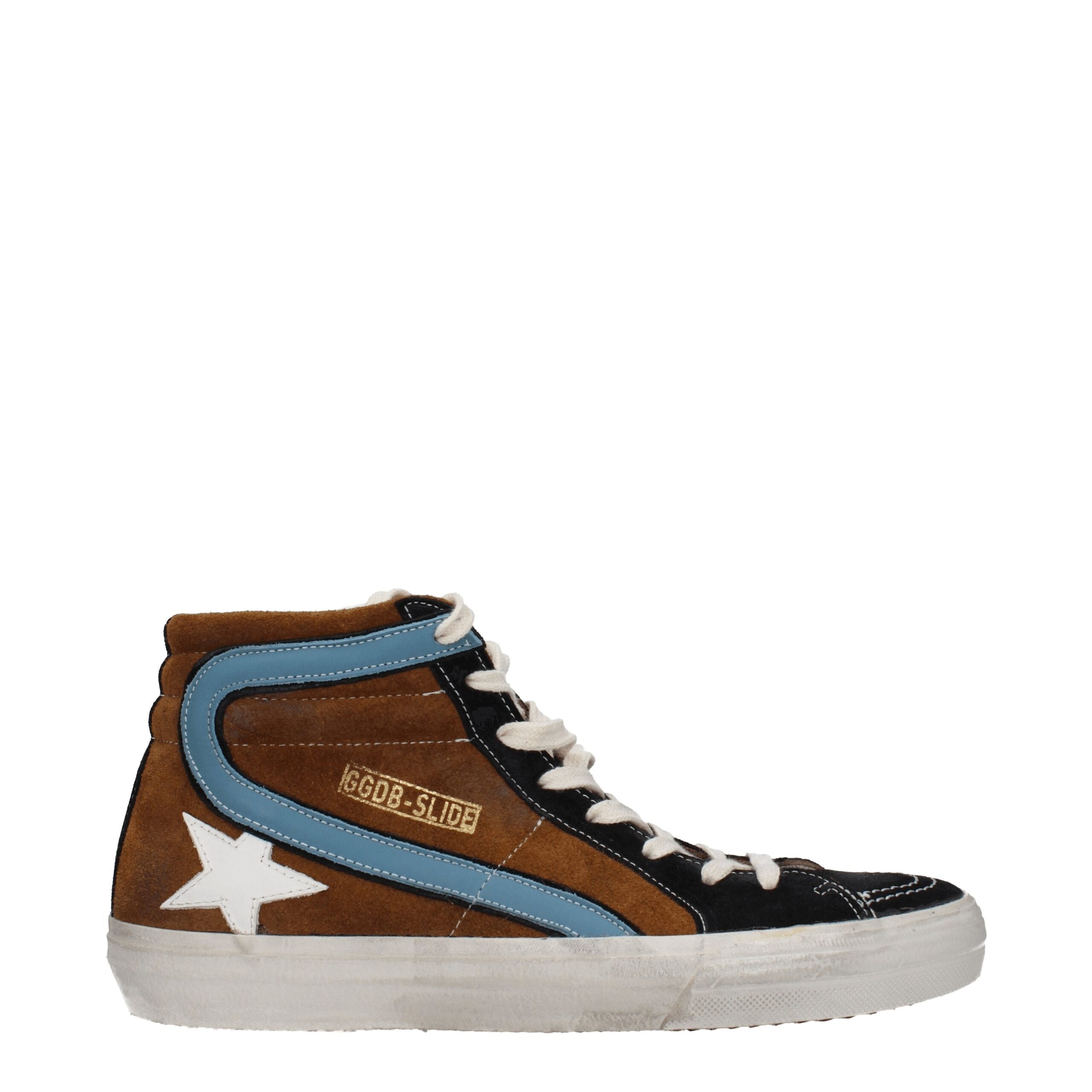 Brown Leather High Top Sneakers